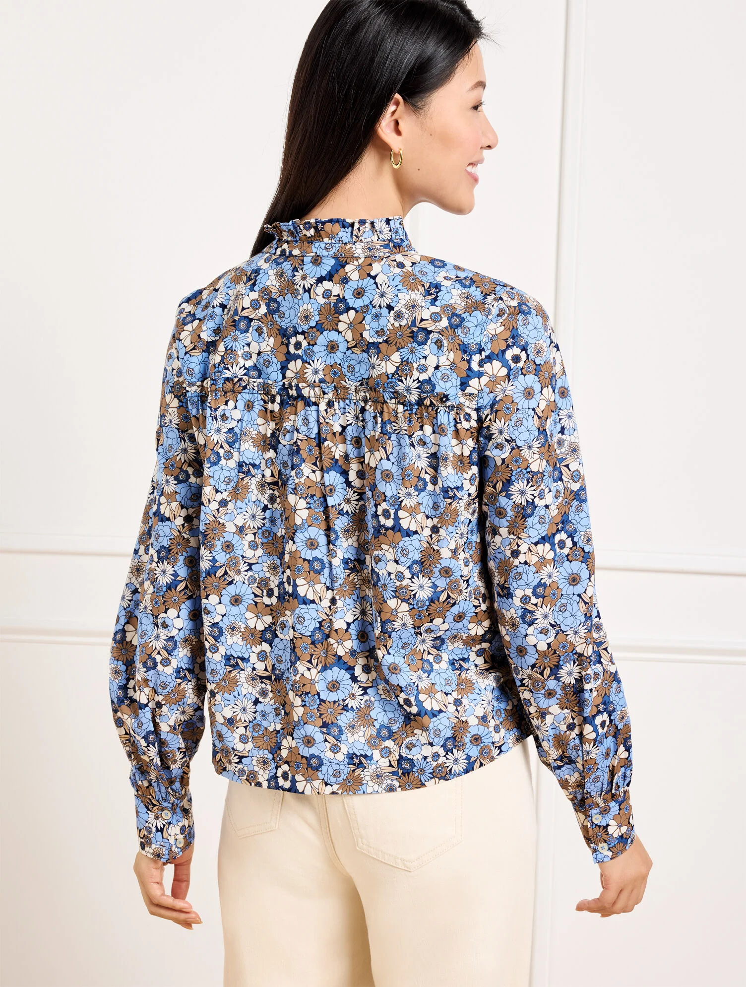 Ruffle Short Shirt - Gathered Blossoms