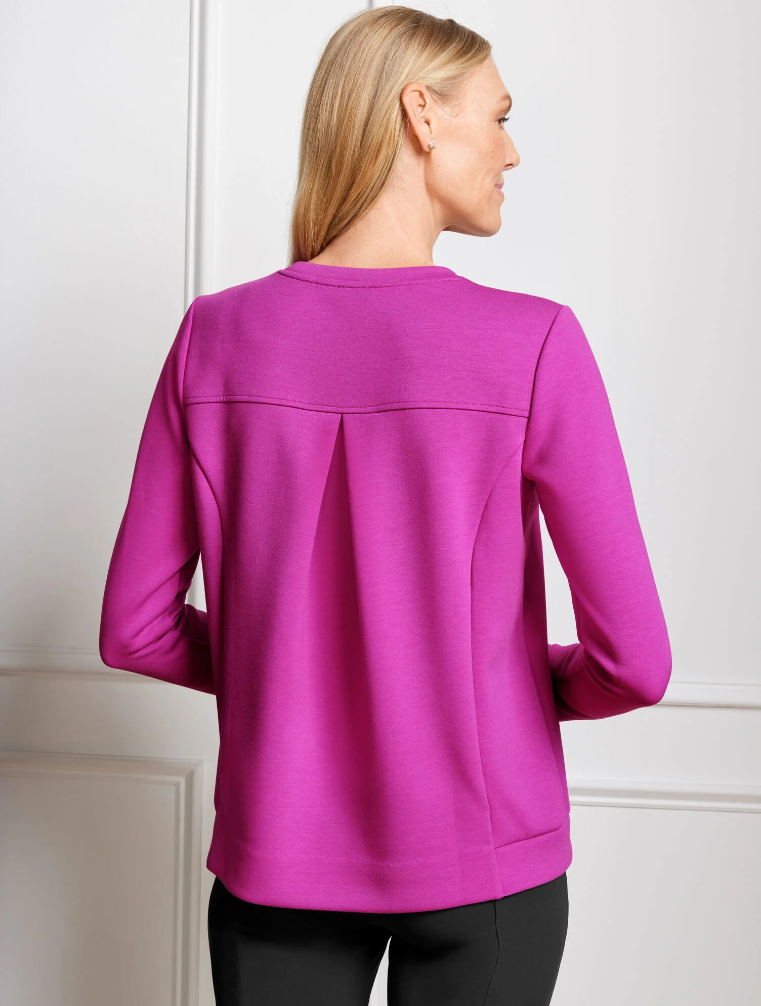 Pleated Back Modern Scuba Pullover