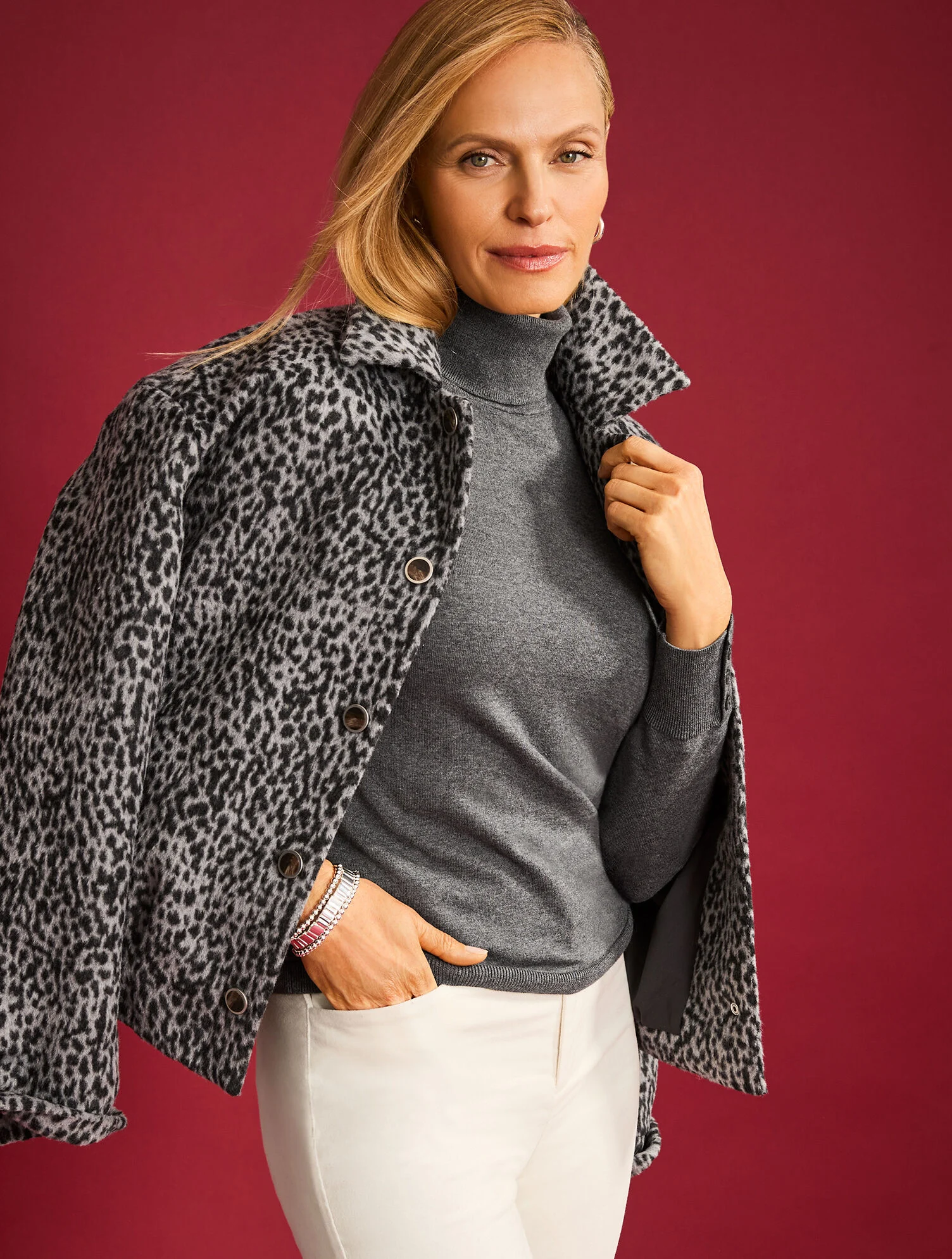 Brushed Jacket - Snow Leopard