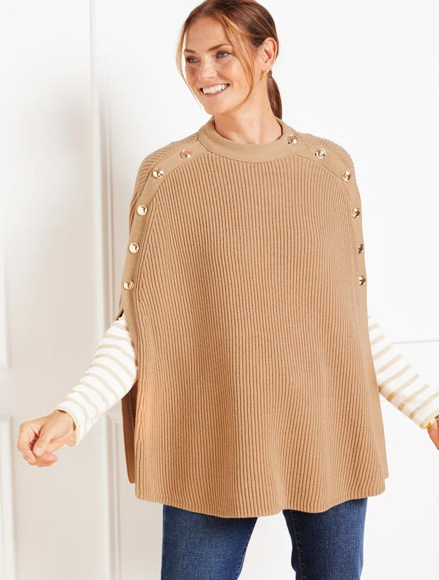 Plus Exclusive Button Poncho