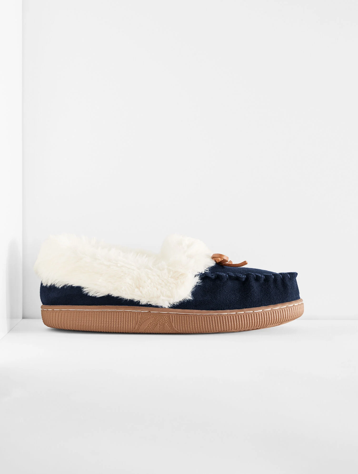 Cleo Suede Faux Fur Moccasins