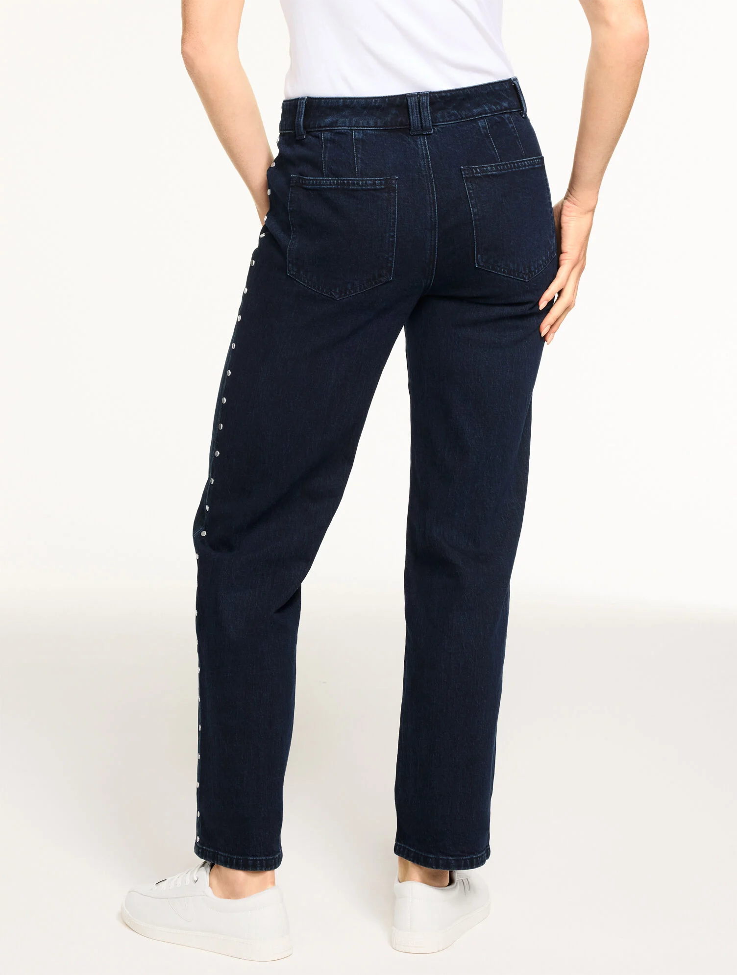 Tailored Mid Rise Straight Leg Jeans - Midnight Wash