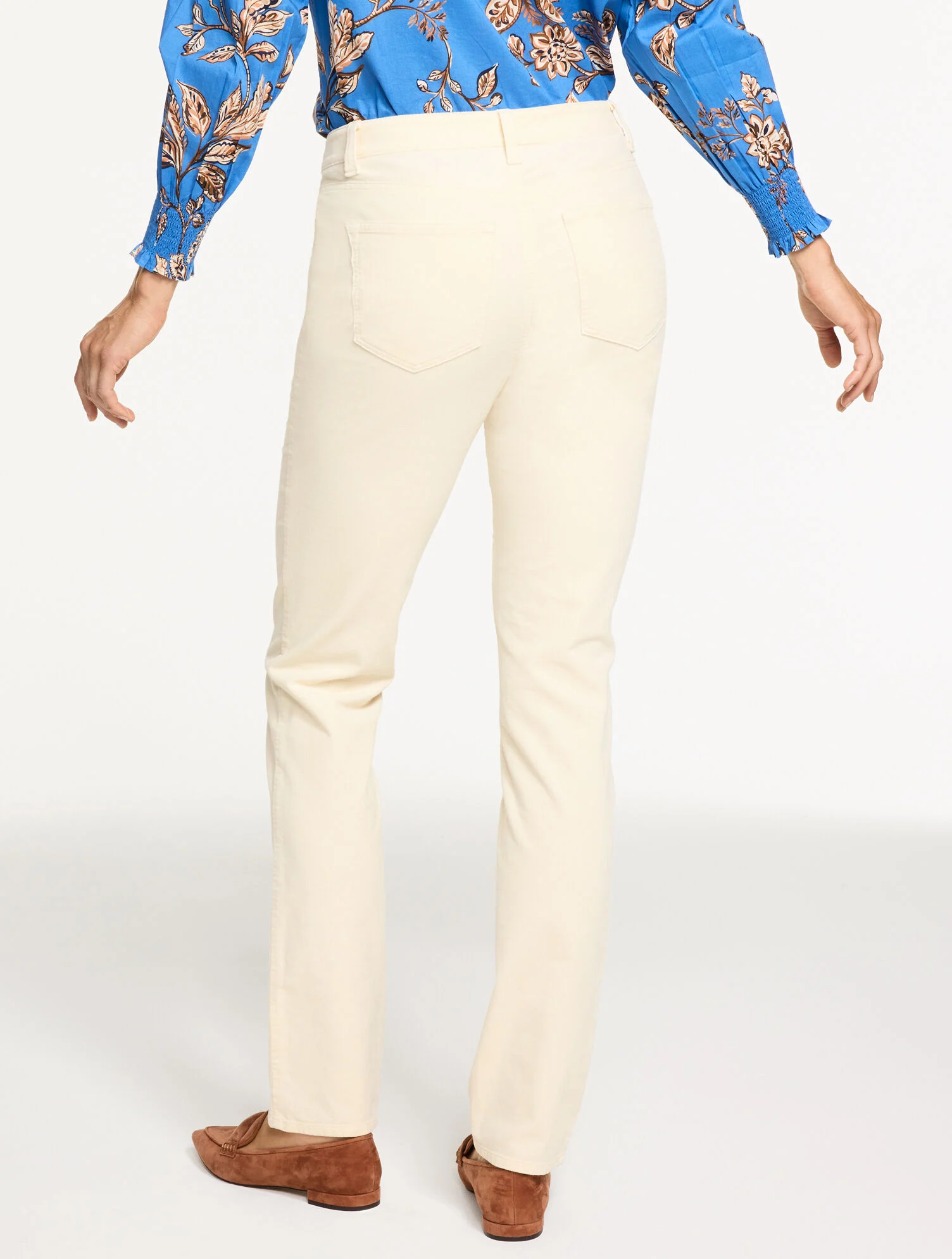 Straight Leg Stretch Corduroy Pants - Curvy Fit