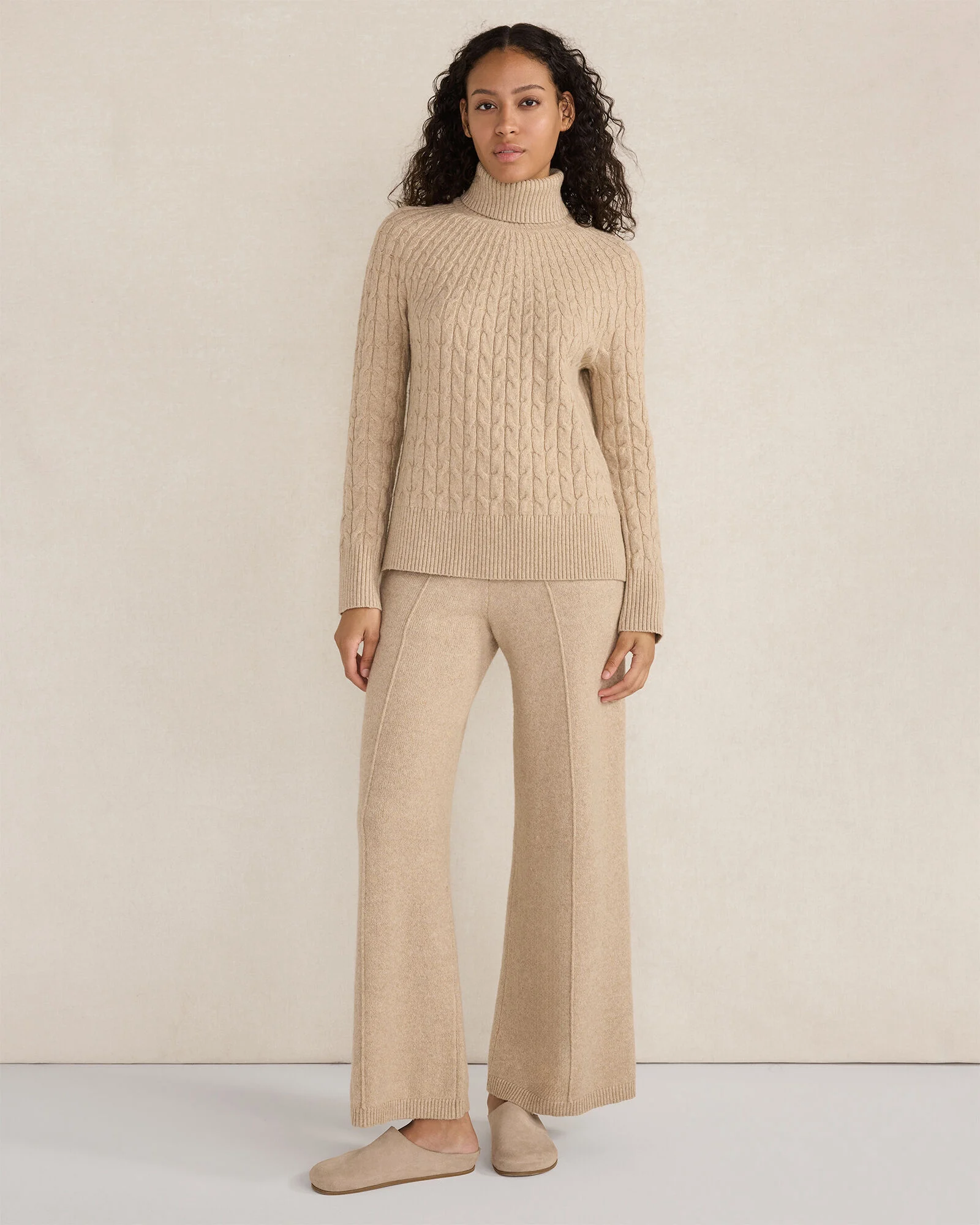 Organic Cotton Blend Gradient Cable Sweater
