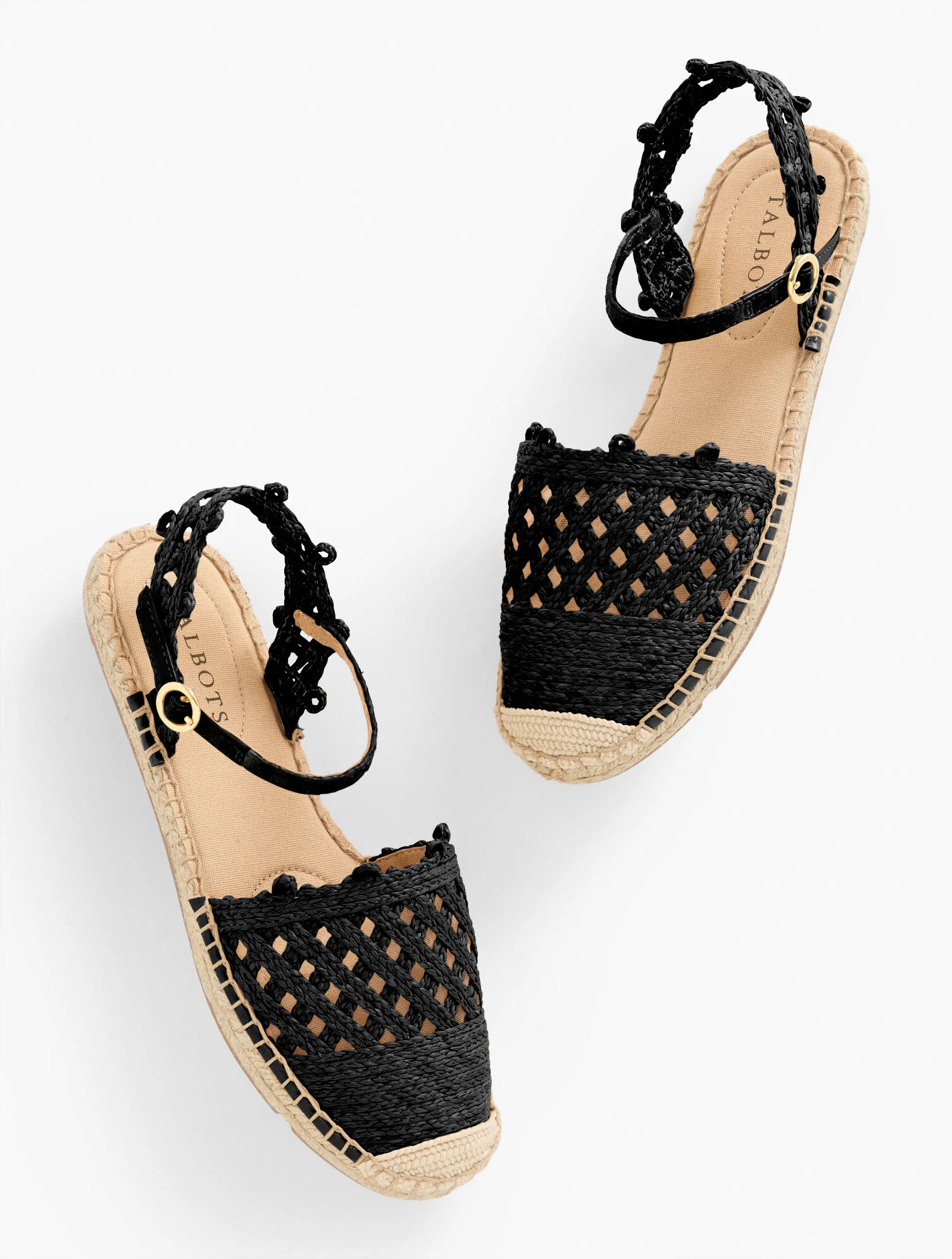Izzy Ankle Strap Raffia Espadrille Flats