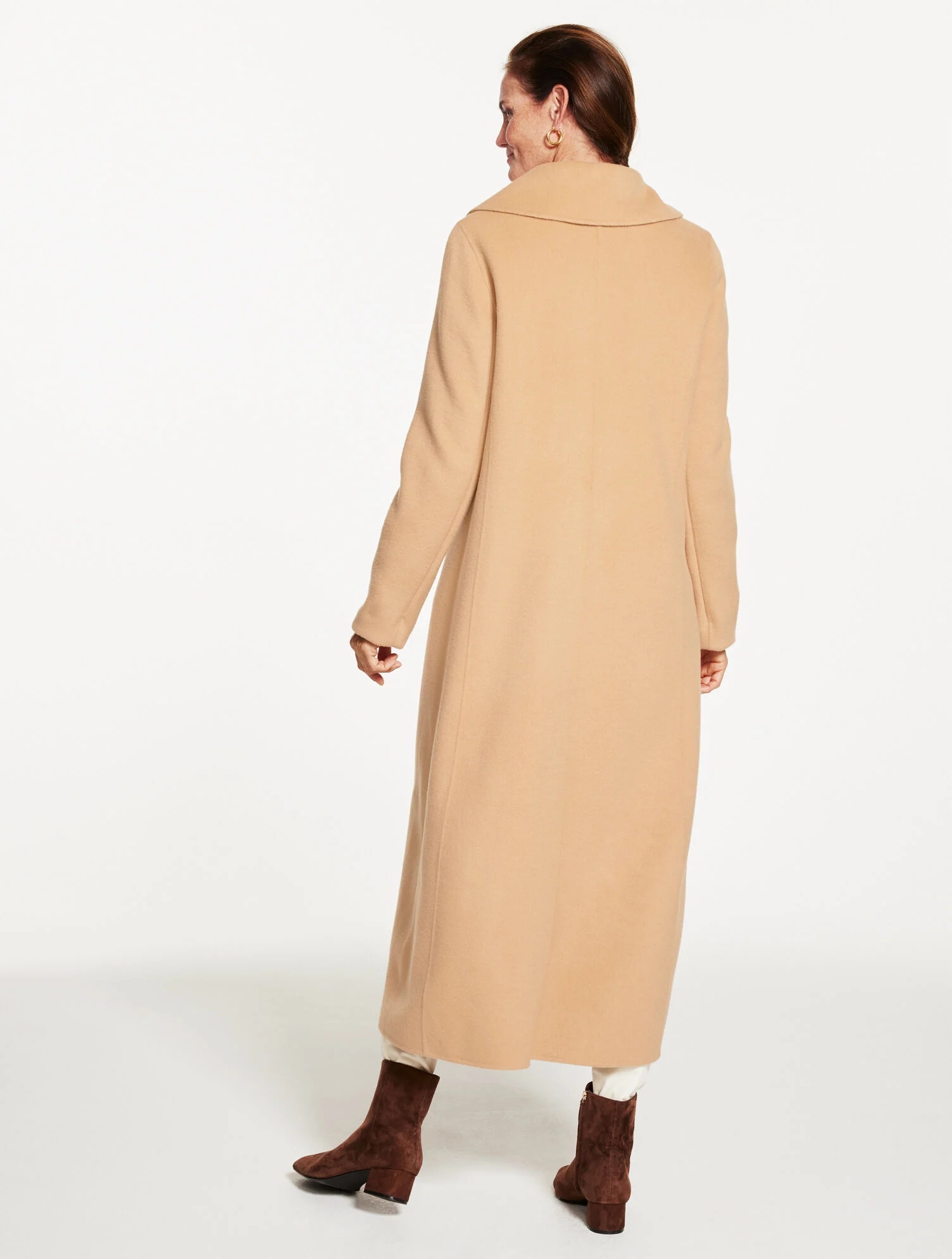 Wool Blend Shawl Collar Coat
