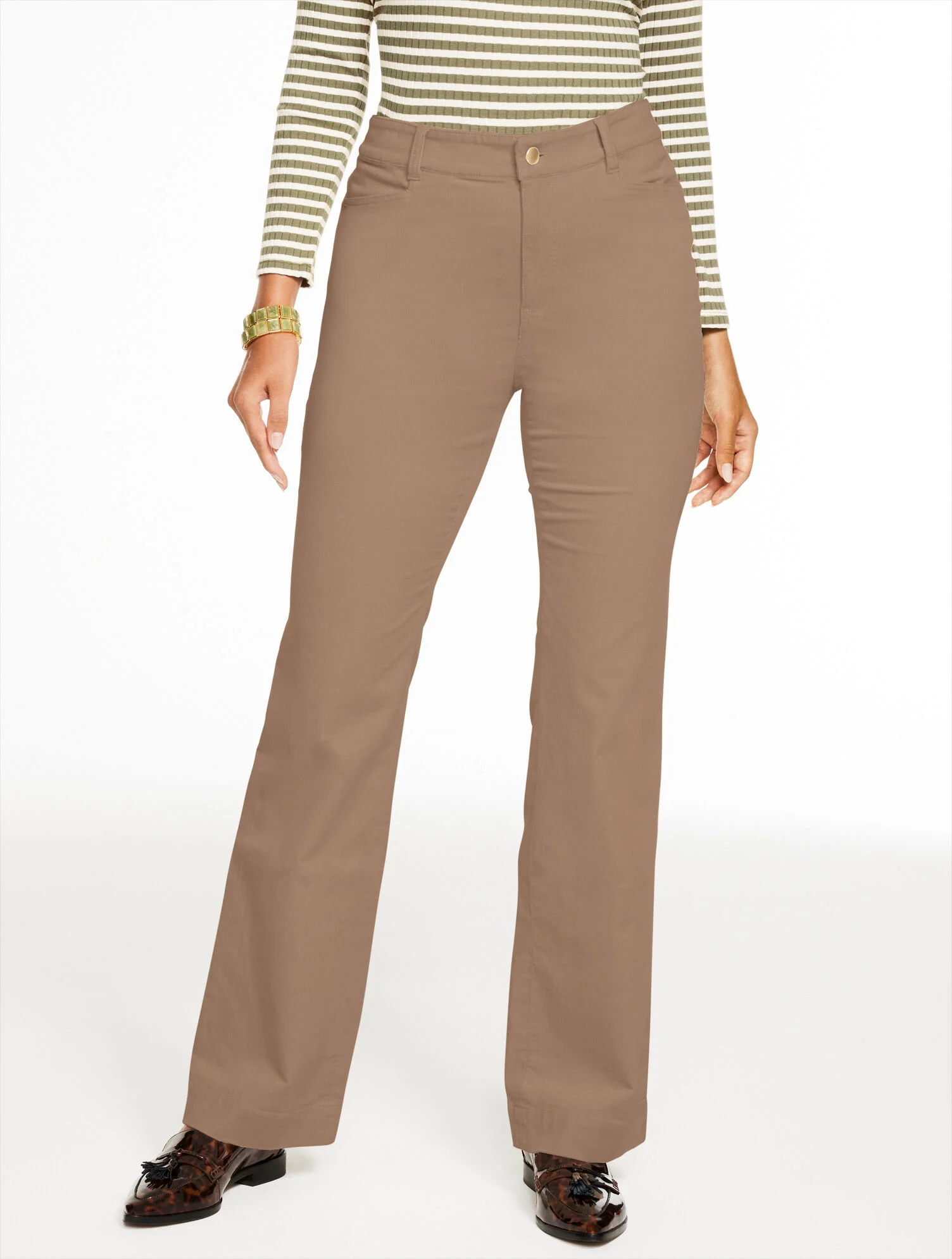 Flare Leg Stretch Corduroy Pants