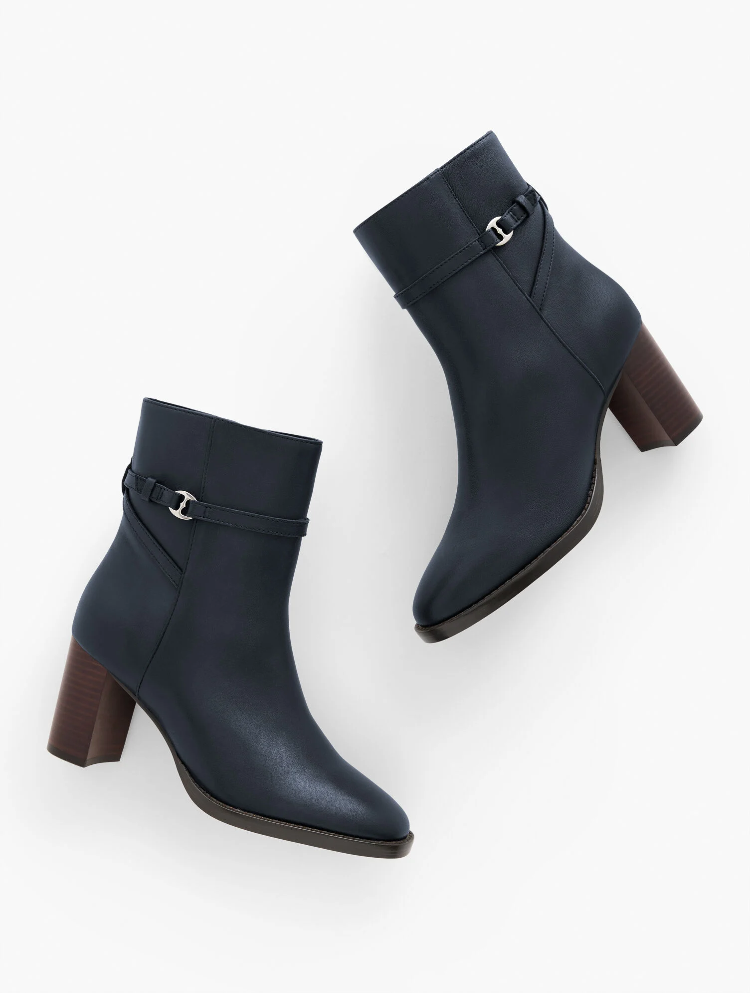 Claudette Nappa Block Heel Ankle Boots