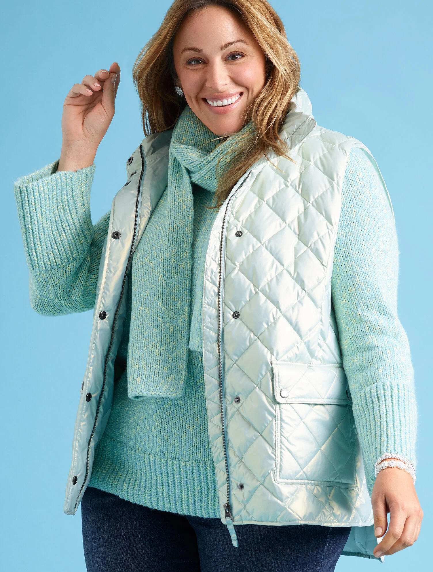 Shaker Stitch Scarf - Marl