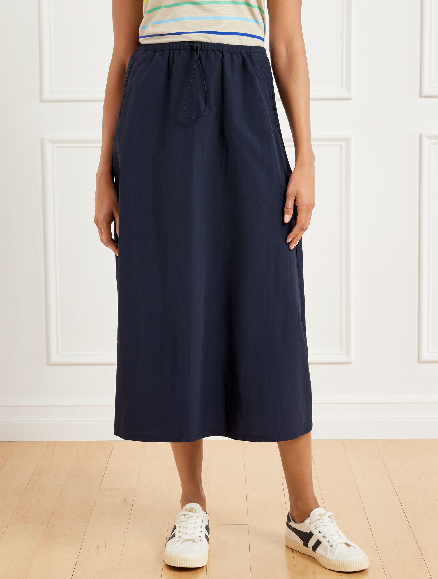 Crinkle Weave Bungee Waist Skirt