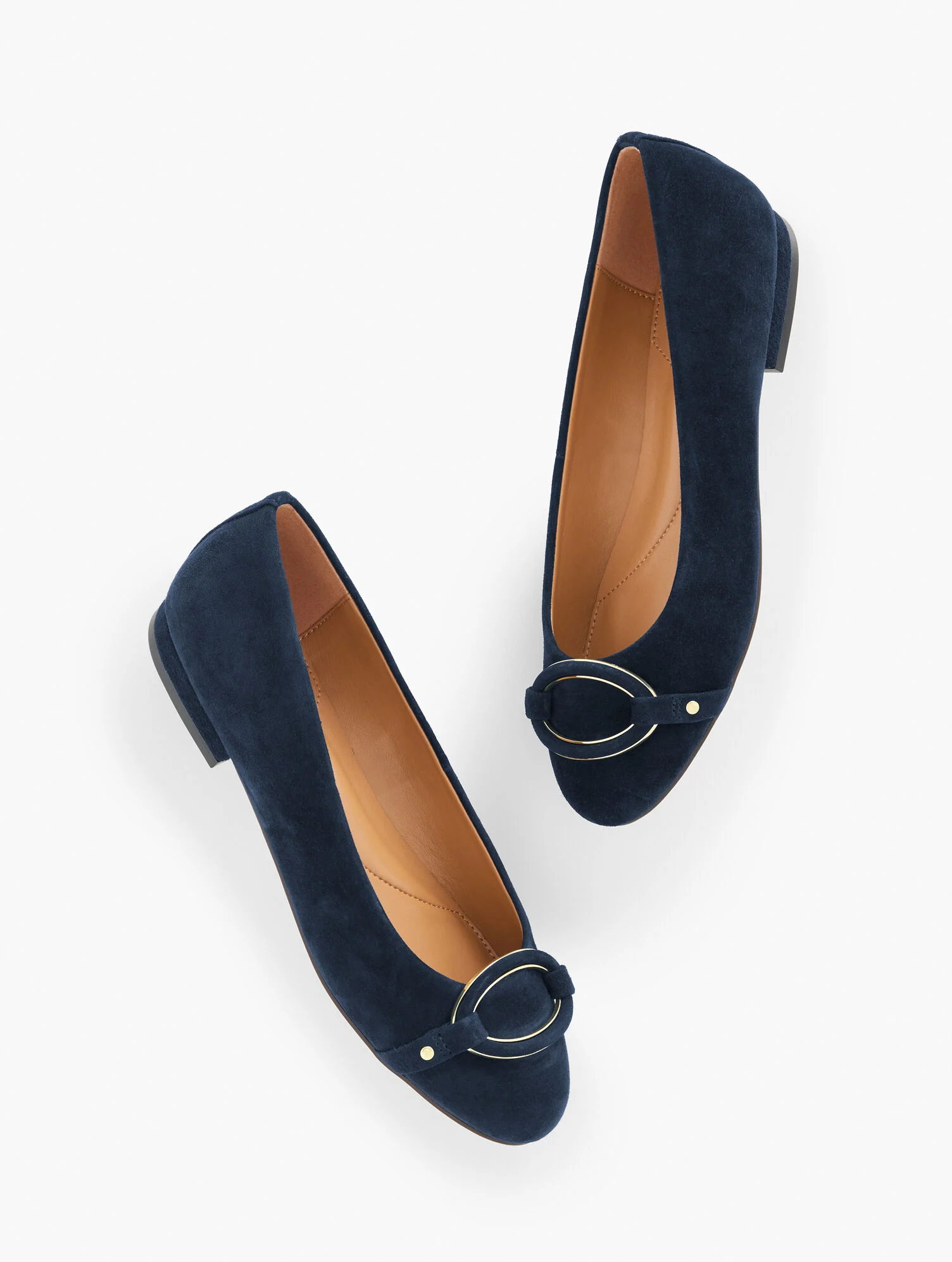 Madison Buckle Suede Ballet Flats