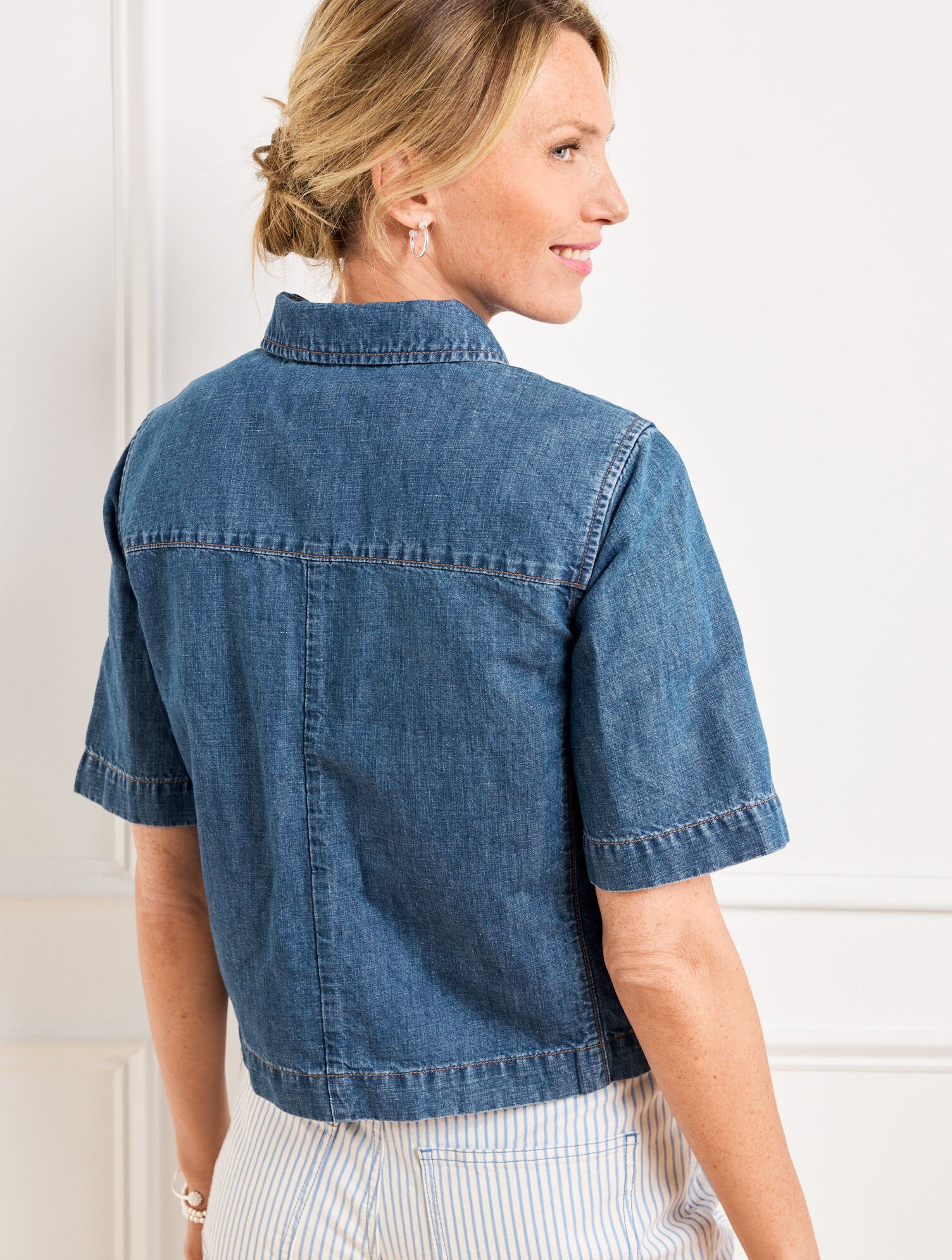 Short Sleeve Jean Jacket - Lucia Wash