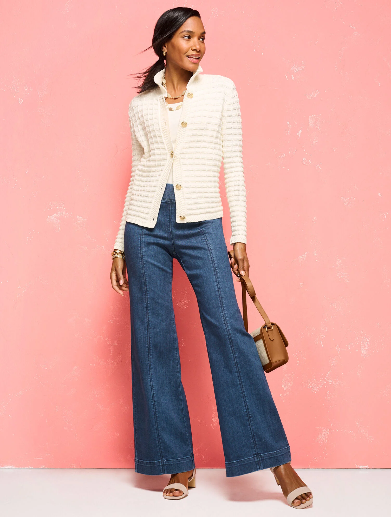 Textured Polo Cardigan