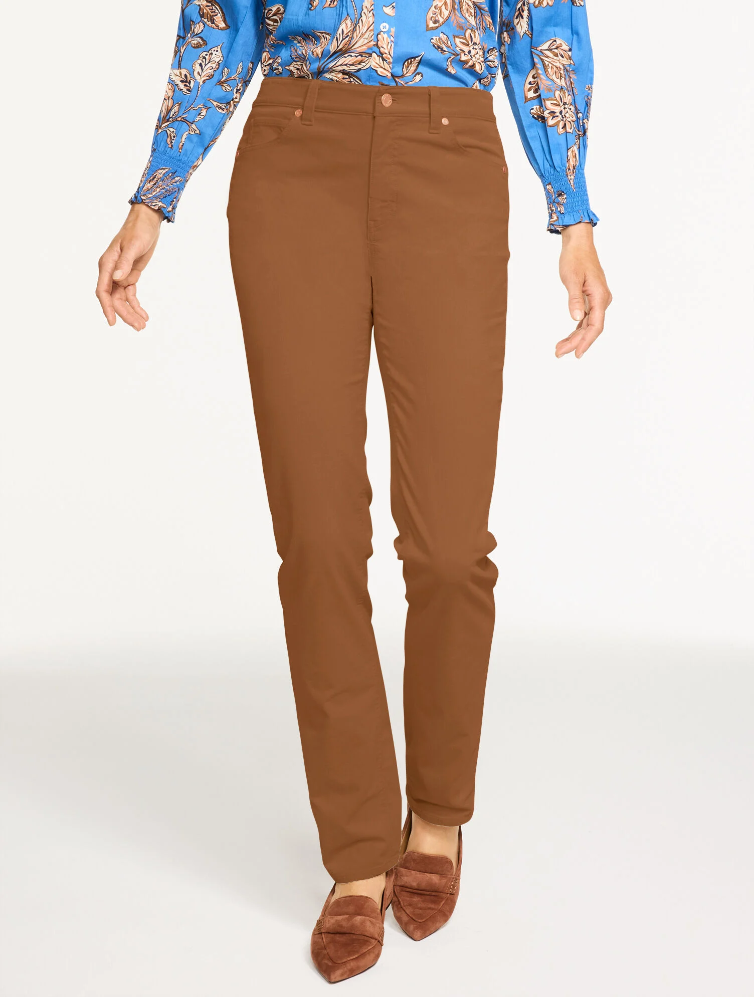 Straight Leg Stretch Corduroy Pants - Curvy Fit