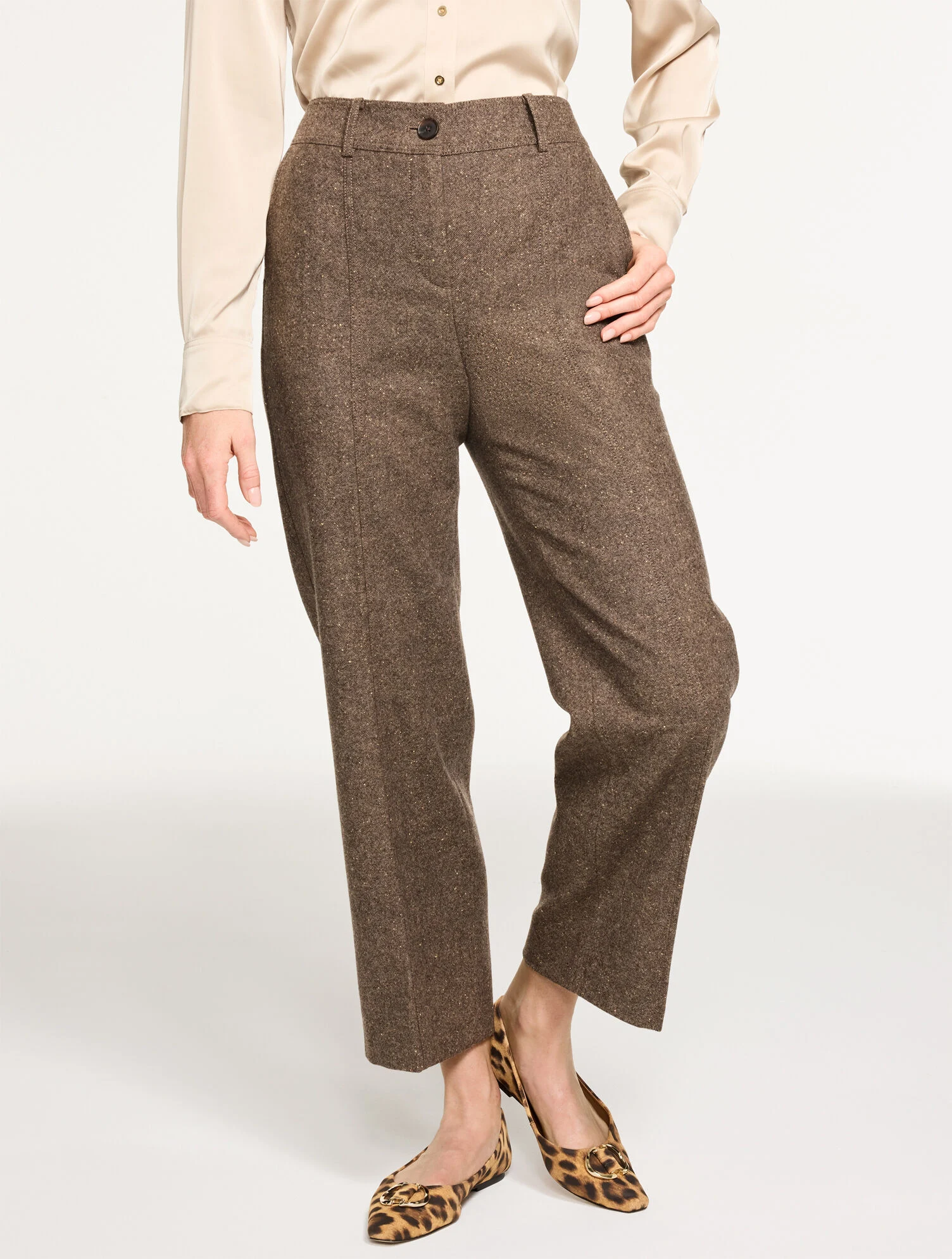 Slim Wide Leg Ankle Pants - Donegal