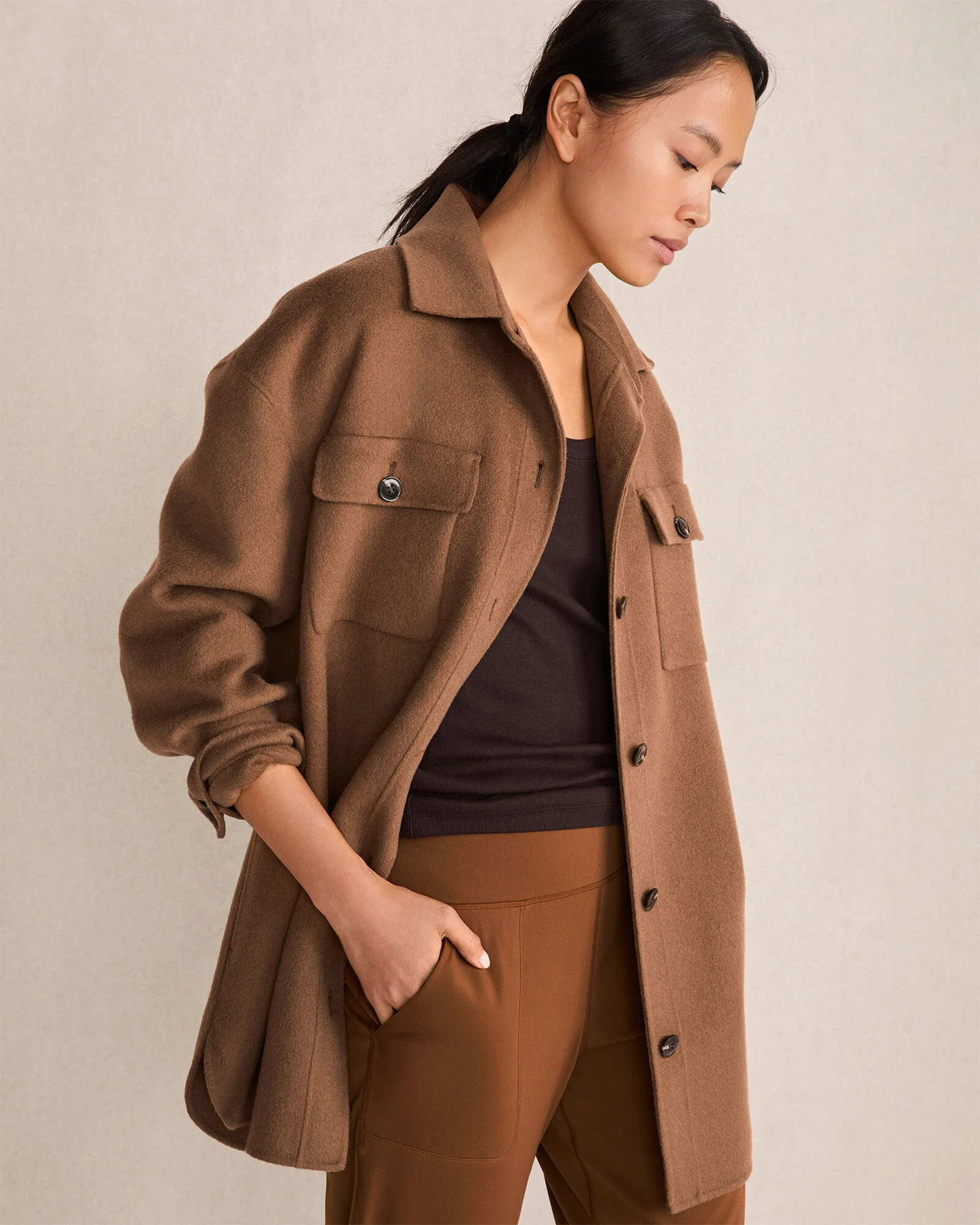 Wool Blend Oversized Shacket