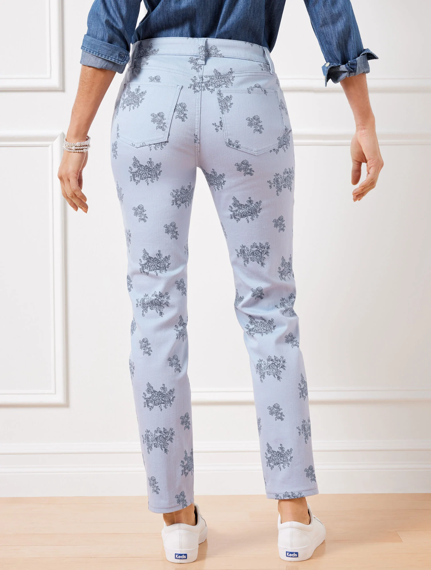 Slim Ankle Jeans - Floral Bunches - Curvy Fit