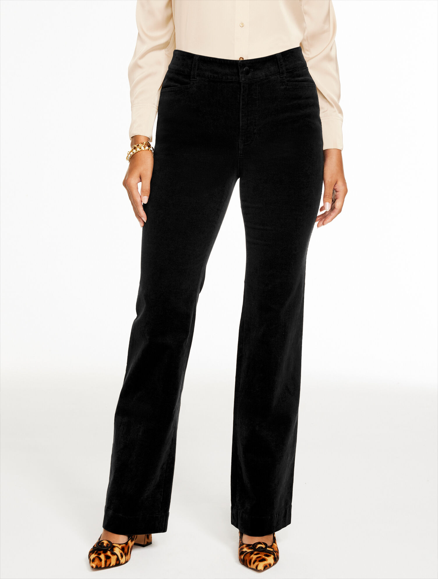 Flare Leg Stretch Corduroy Pants