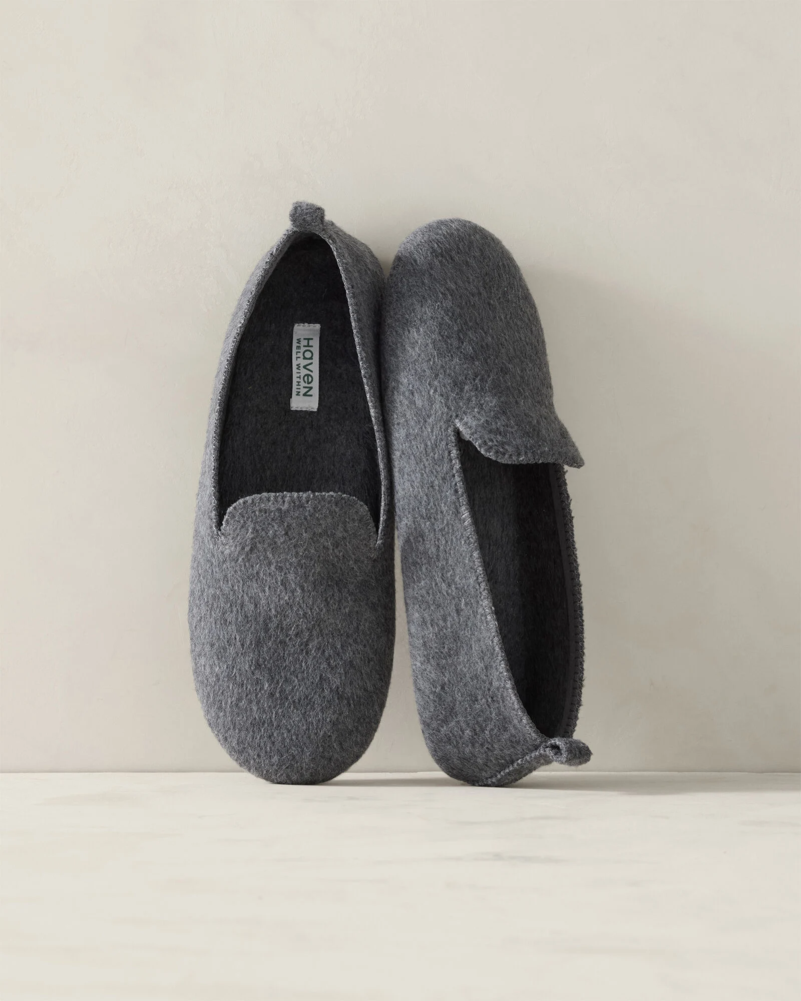 Felted Wool Blend Loafer Slippers