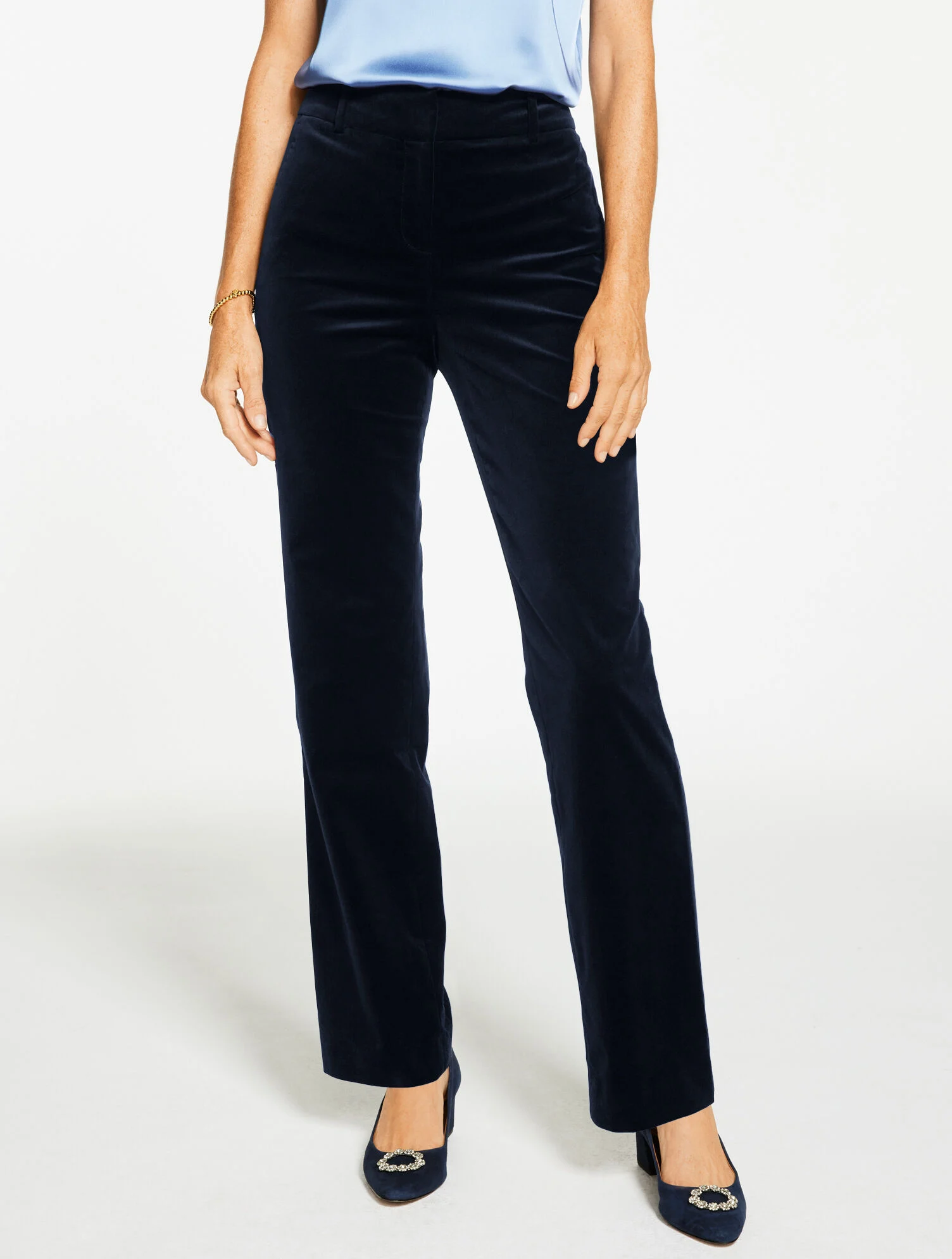 Straight Leg Velveteen Pants
