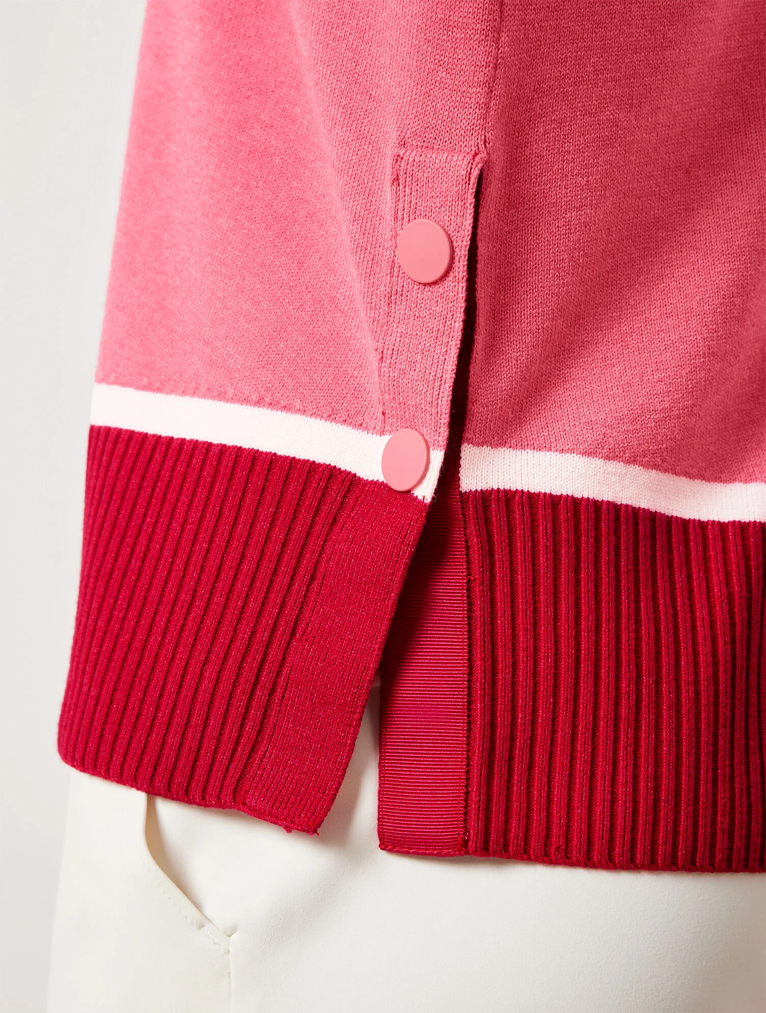 Mockneck Sweater - Striped Colorblock