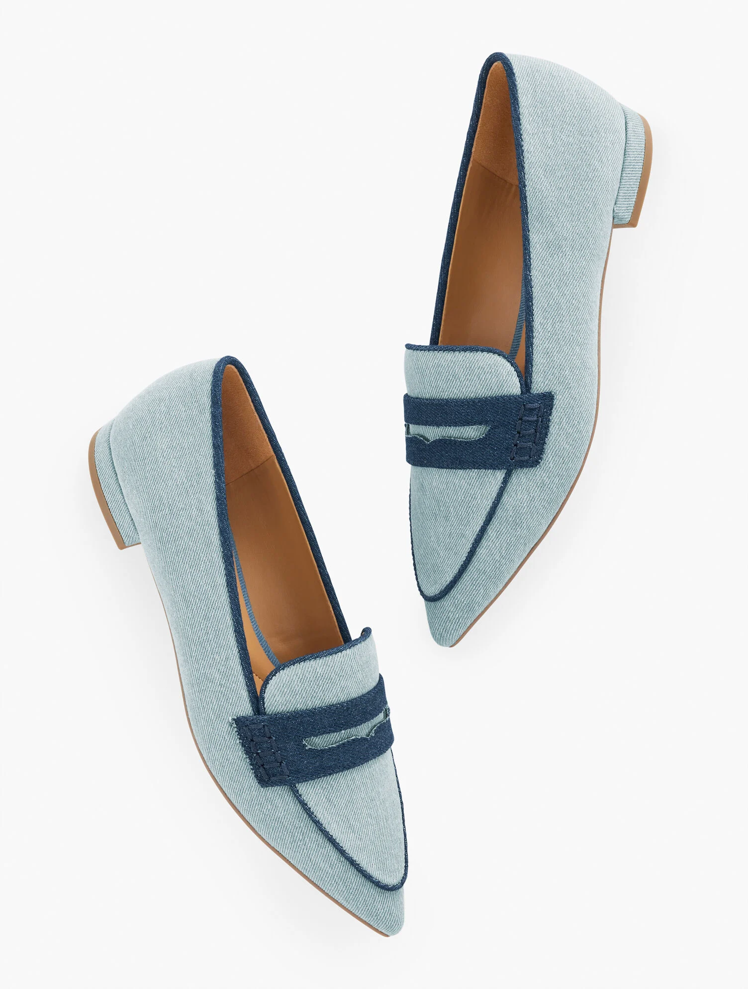 Scarlet Pointed Toe Denim Loafers