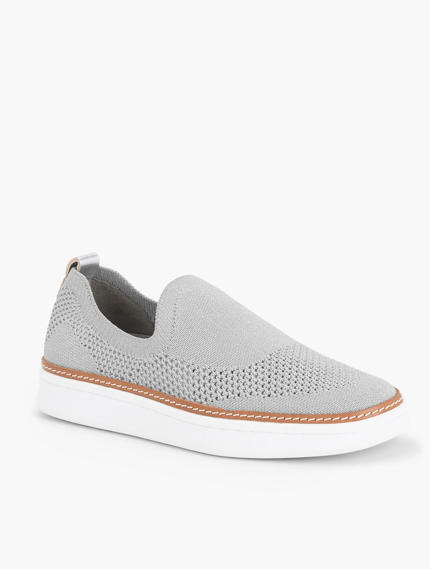 Brittany Metallic Slip On Knit Sneakers
