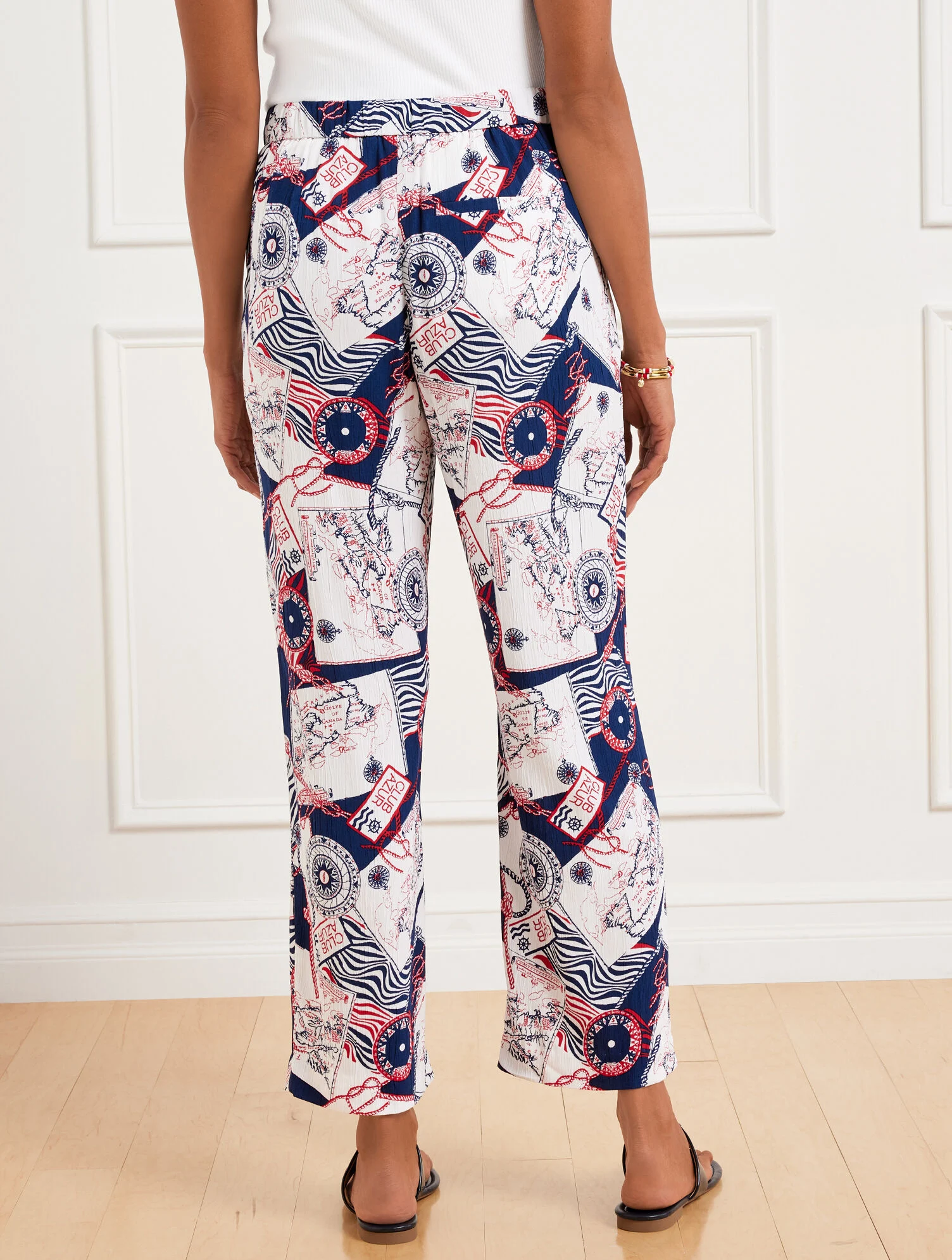 Straight Ankle Pull-On Pants - Côte d’Azur