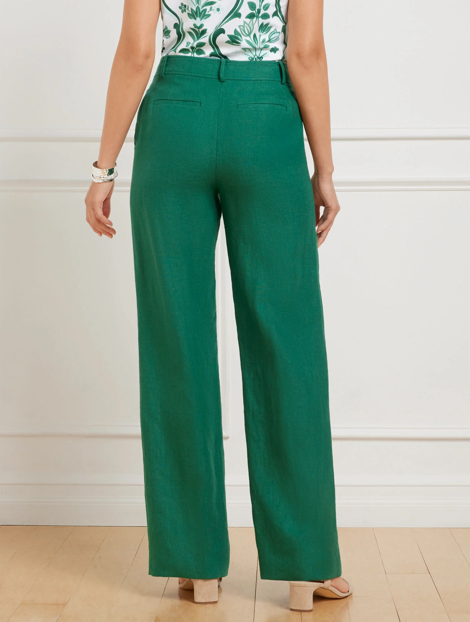 Talbots Greenwich Wide Leg Linen Pants