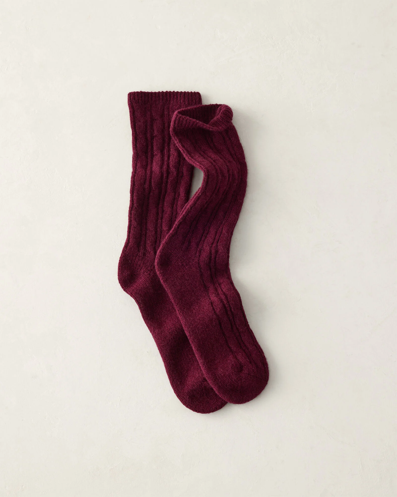 Cashmere Blend Cable Knit Socks
