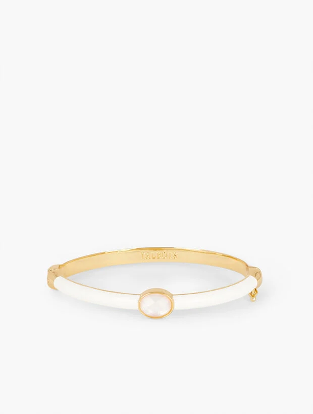 Stone Enamel Hinge Bangle