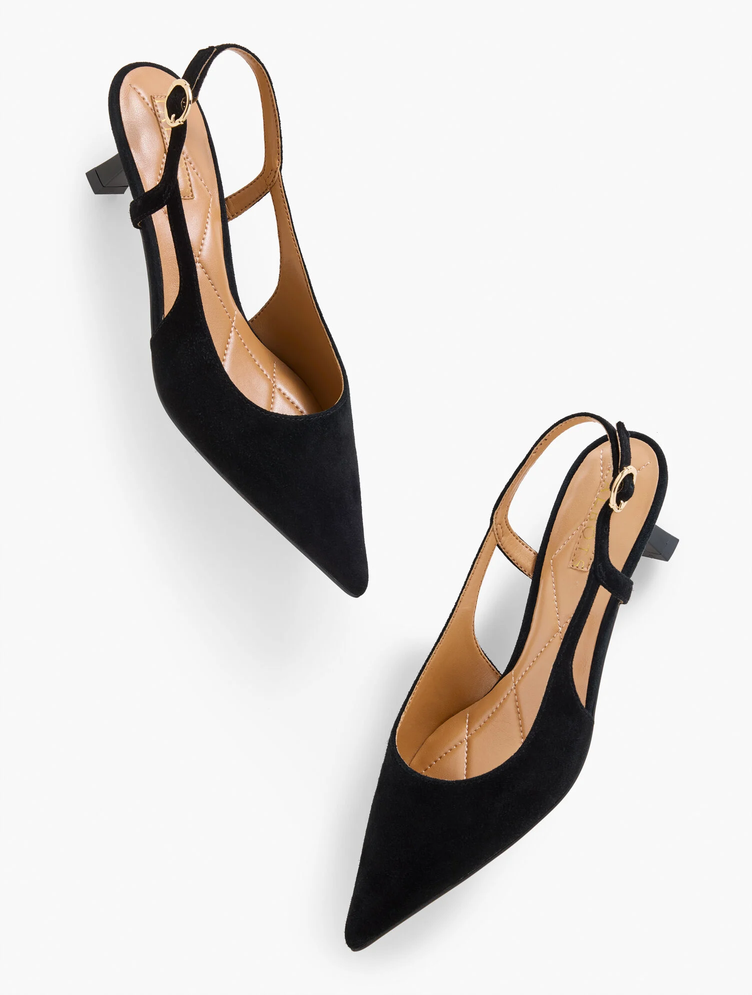 Olivia Suede Slingback Kitten Heel Pumps