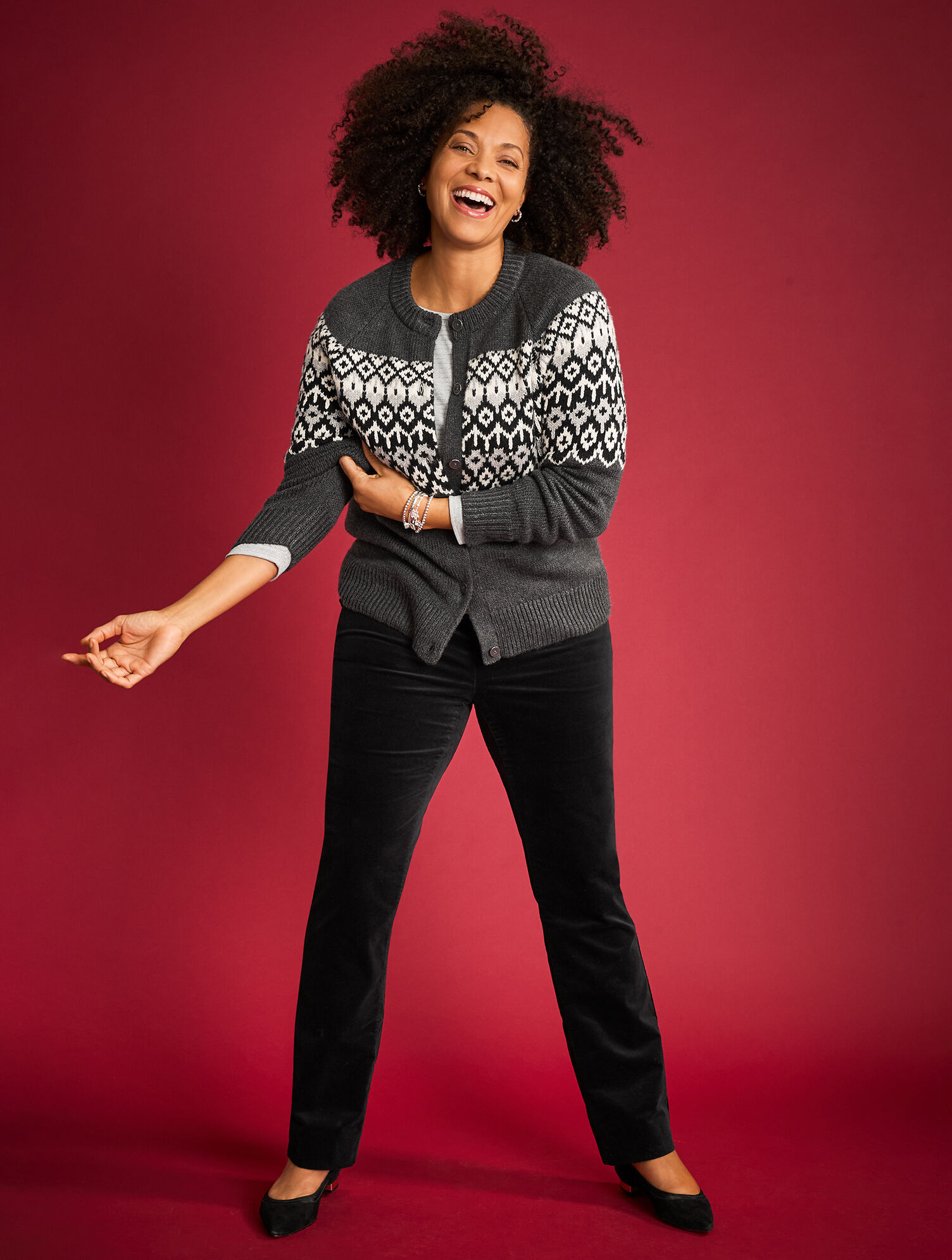 Straight Leg Velveteen Pants