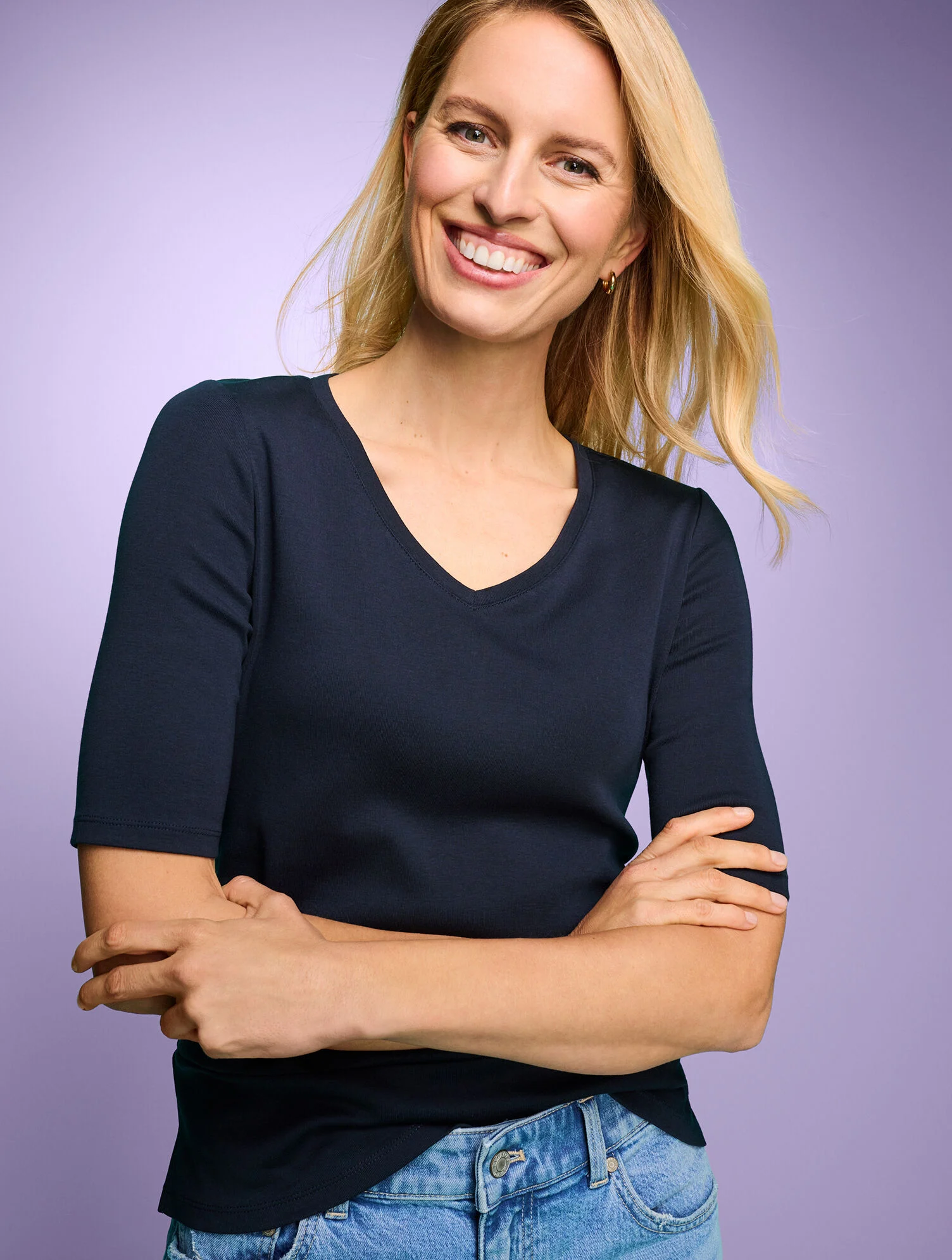 Pima Cotton V-Neck  Tee