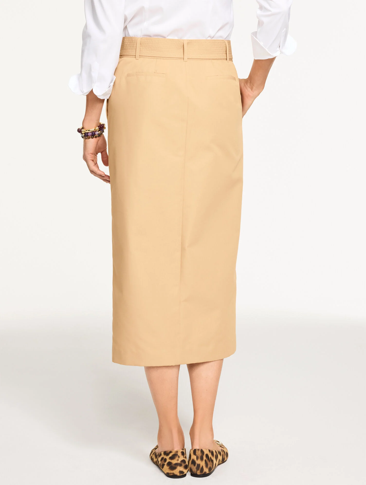 Sleek Twill Trouser Skirt