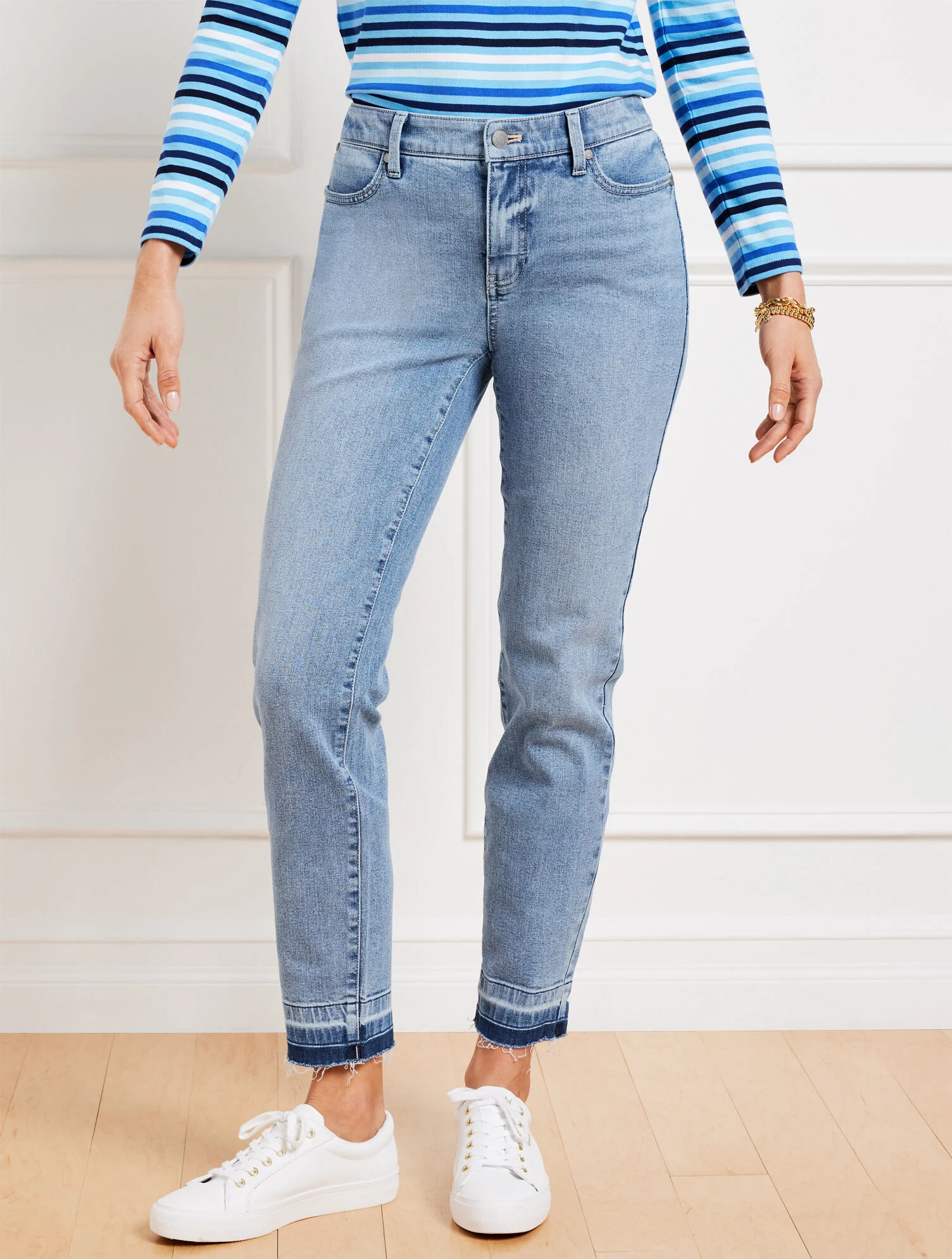 Slim Ankle Released Hem Jeans - Pelham Wash - Curvy Fit