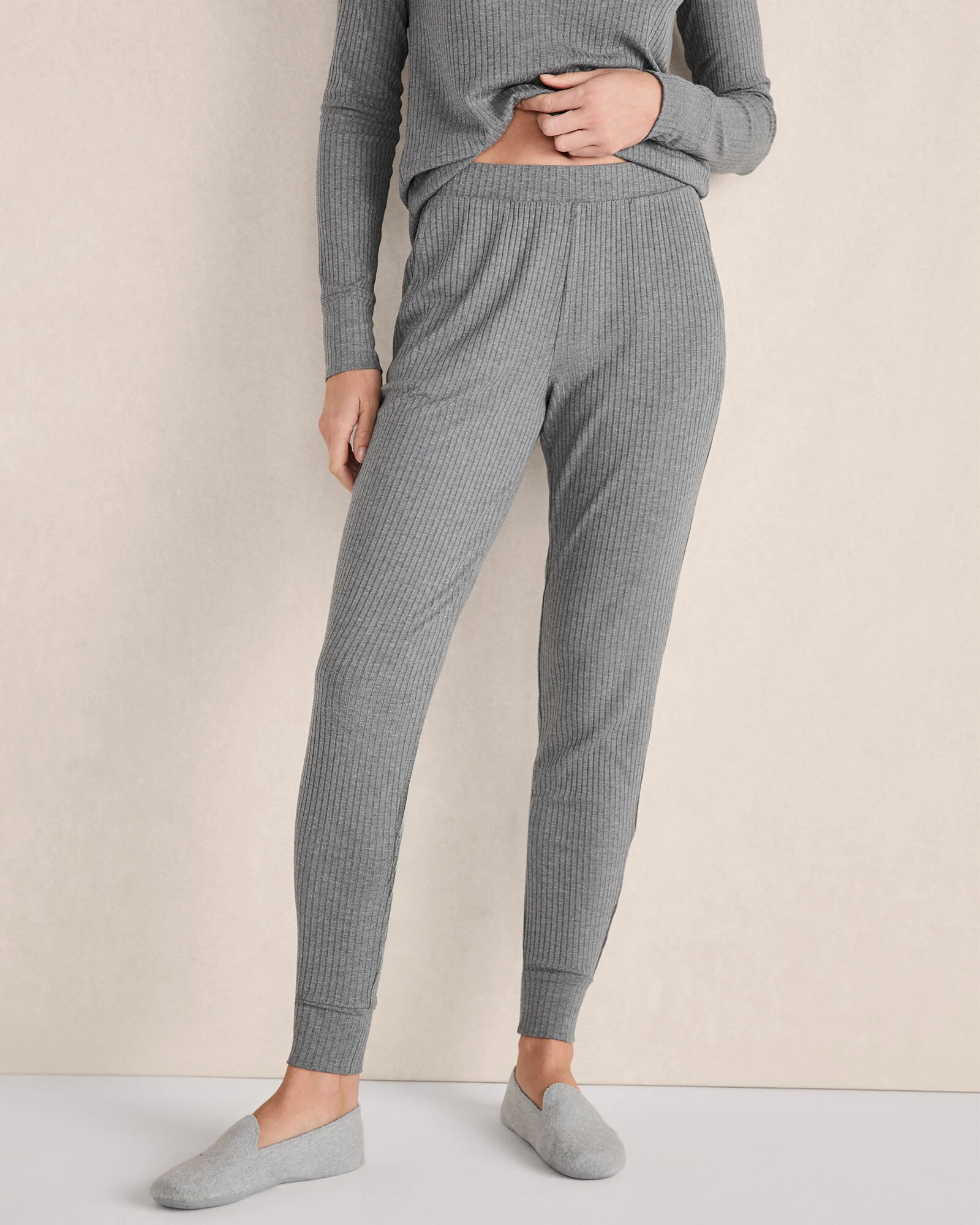 Drapey Rib Knit Joggers