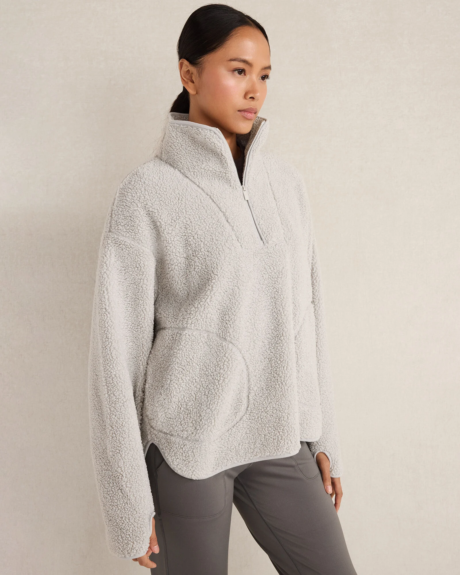 Sherpa Half-Zip Mockneck Pullover