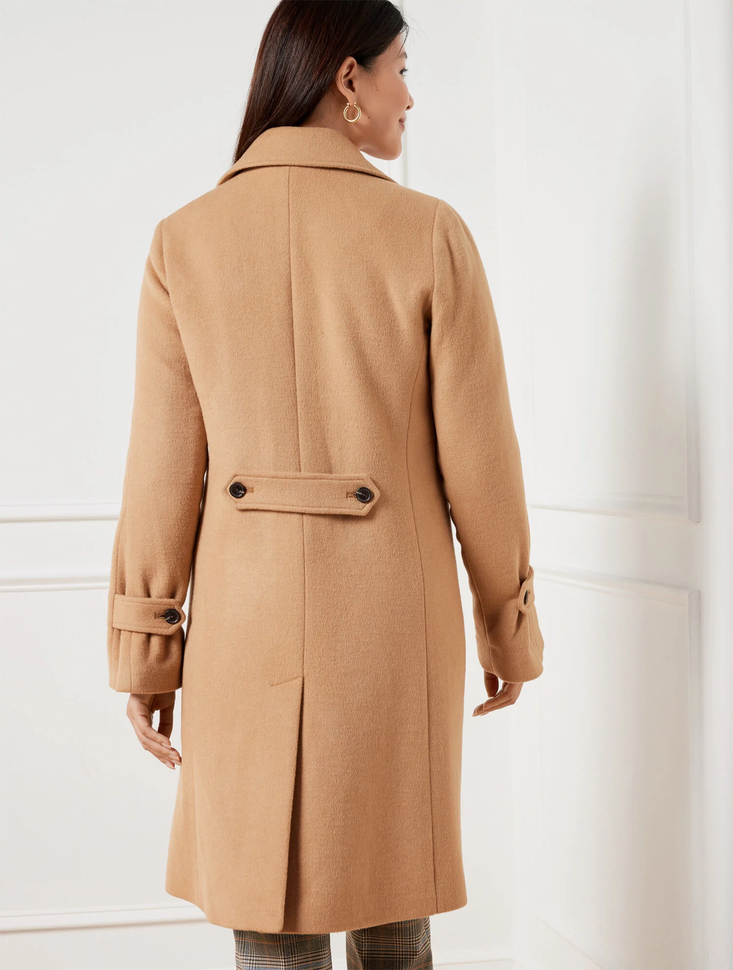 Double Breasted Wool Blend Coat