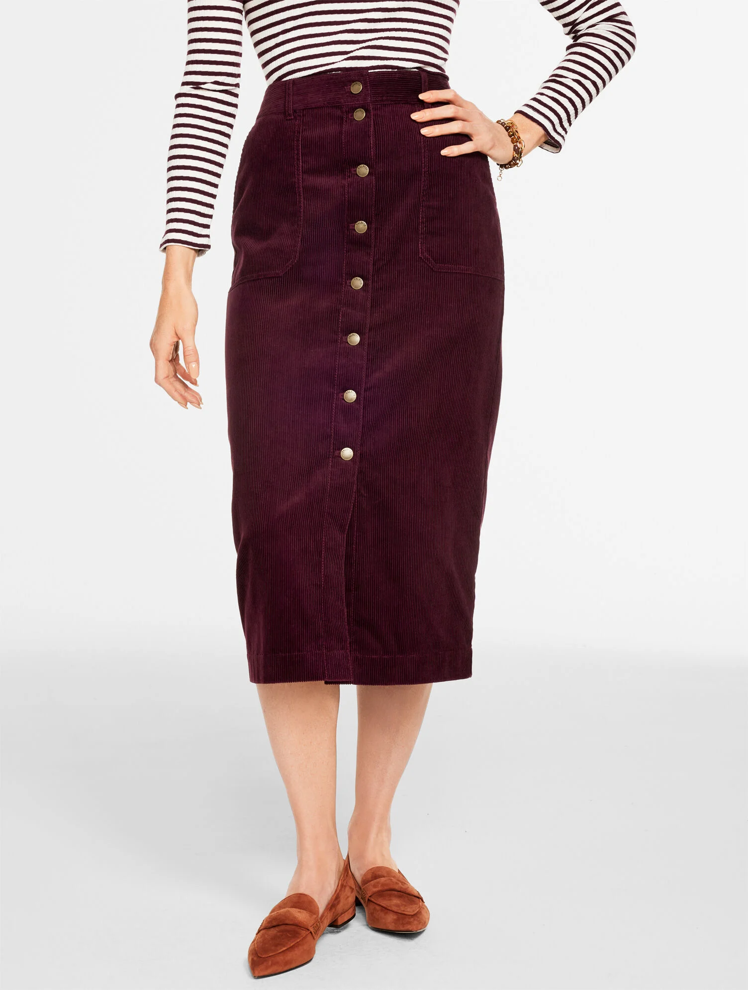 Corduroy Midi Skirt
