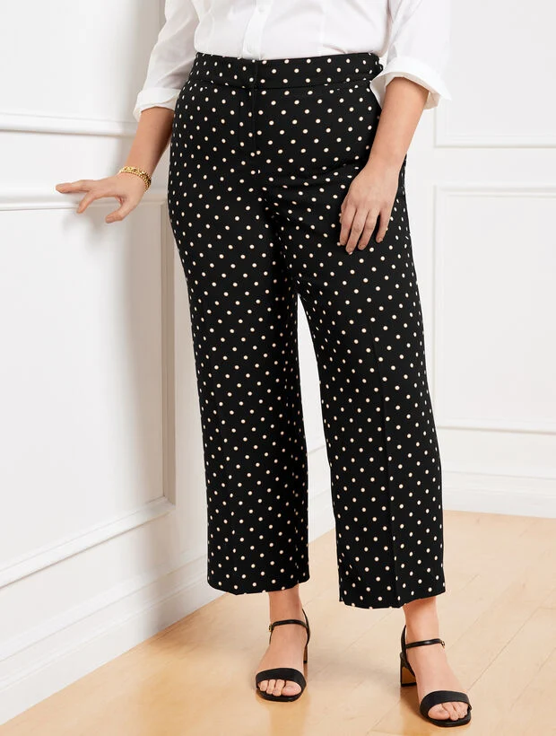 Plus Exclusive Slim Wide Ankle Pants - Daisy Dot