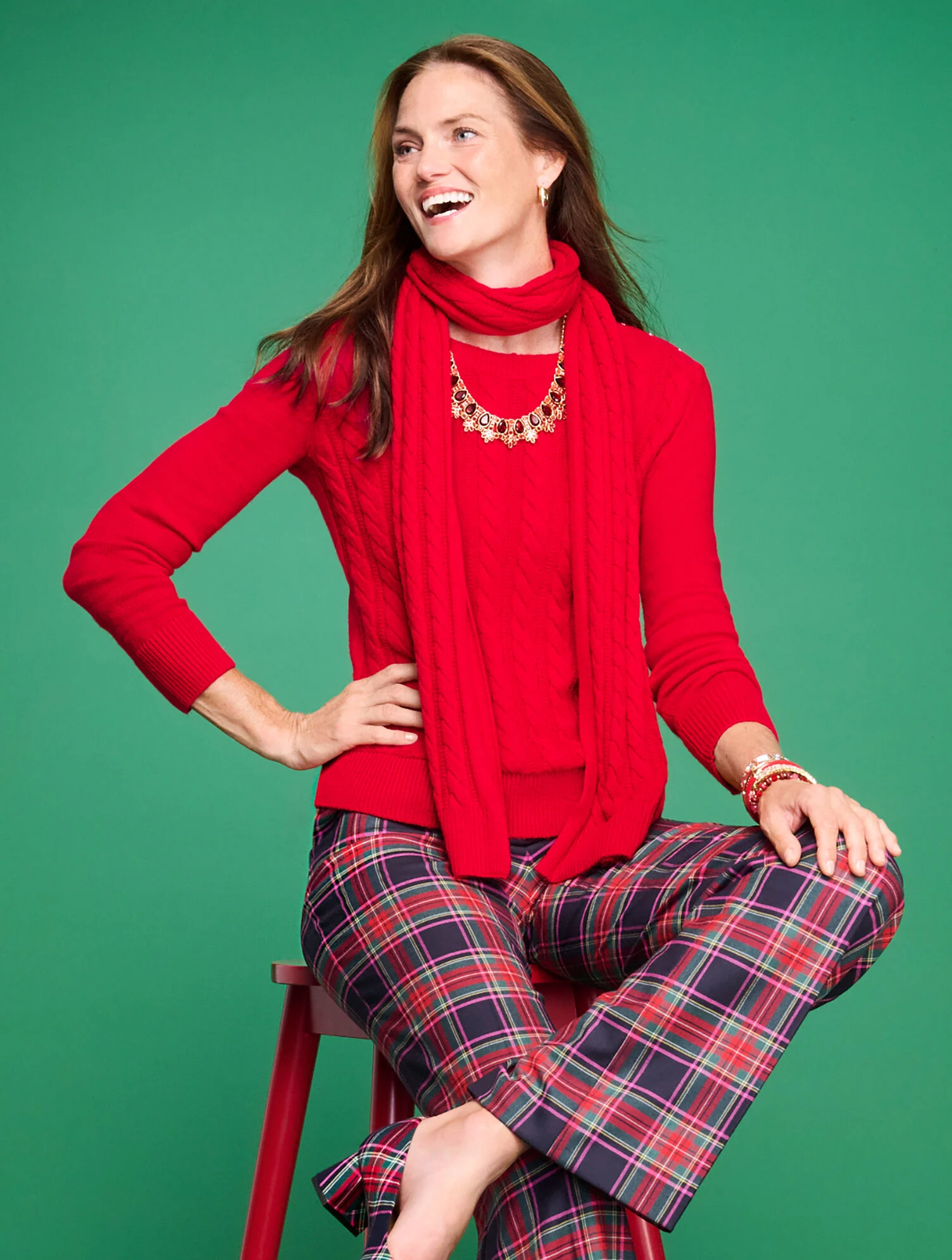 Soft Cable Knit Crewneck Sweater