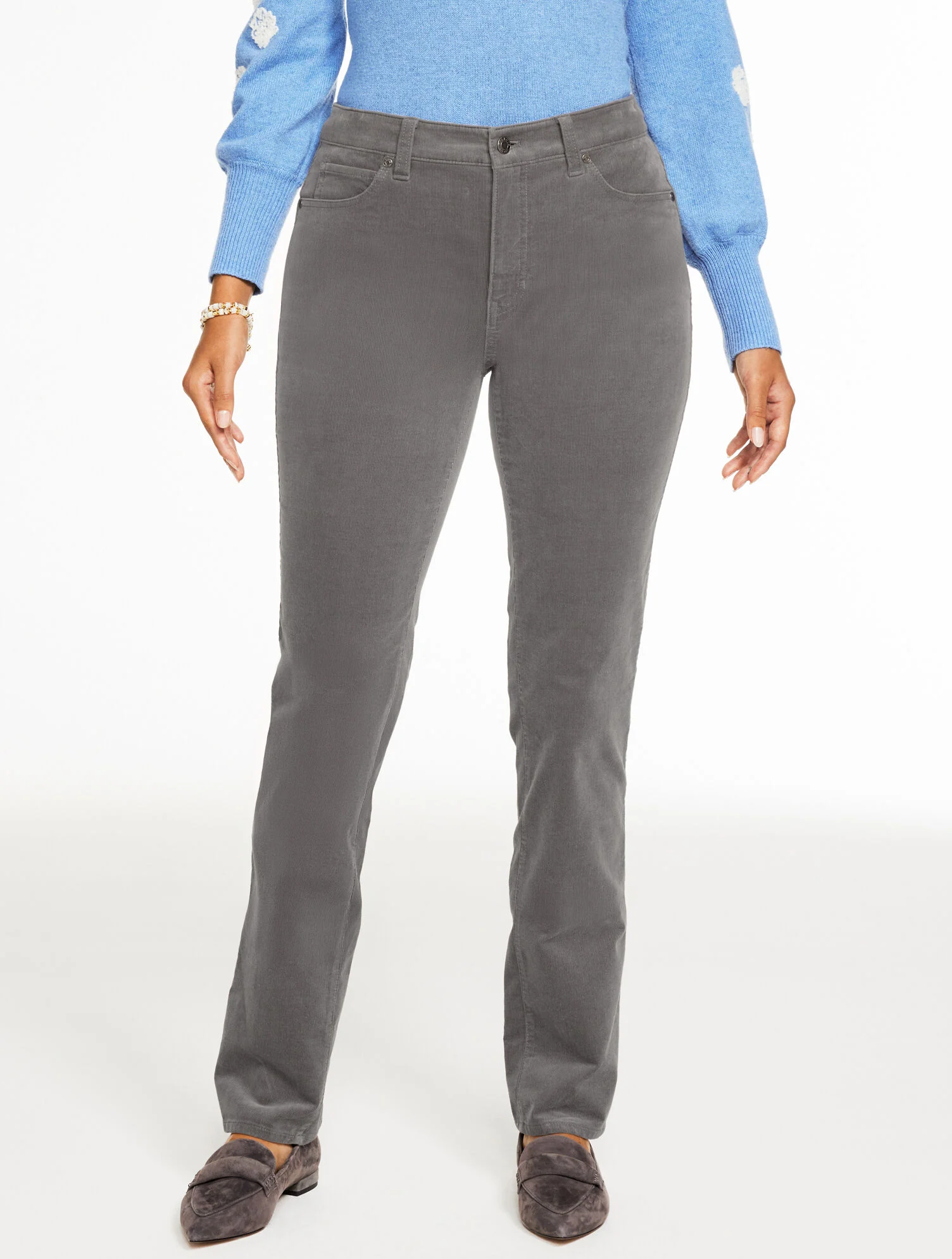 Straight Leg Stretch Corduroy Pants - Curvy Fit