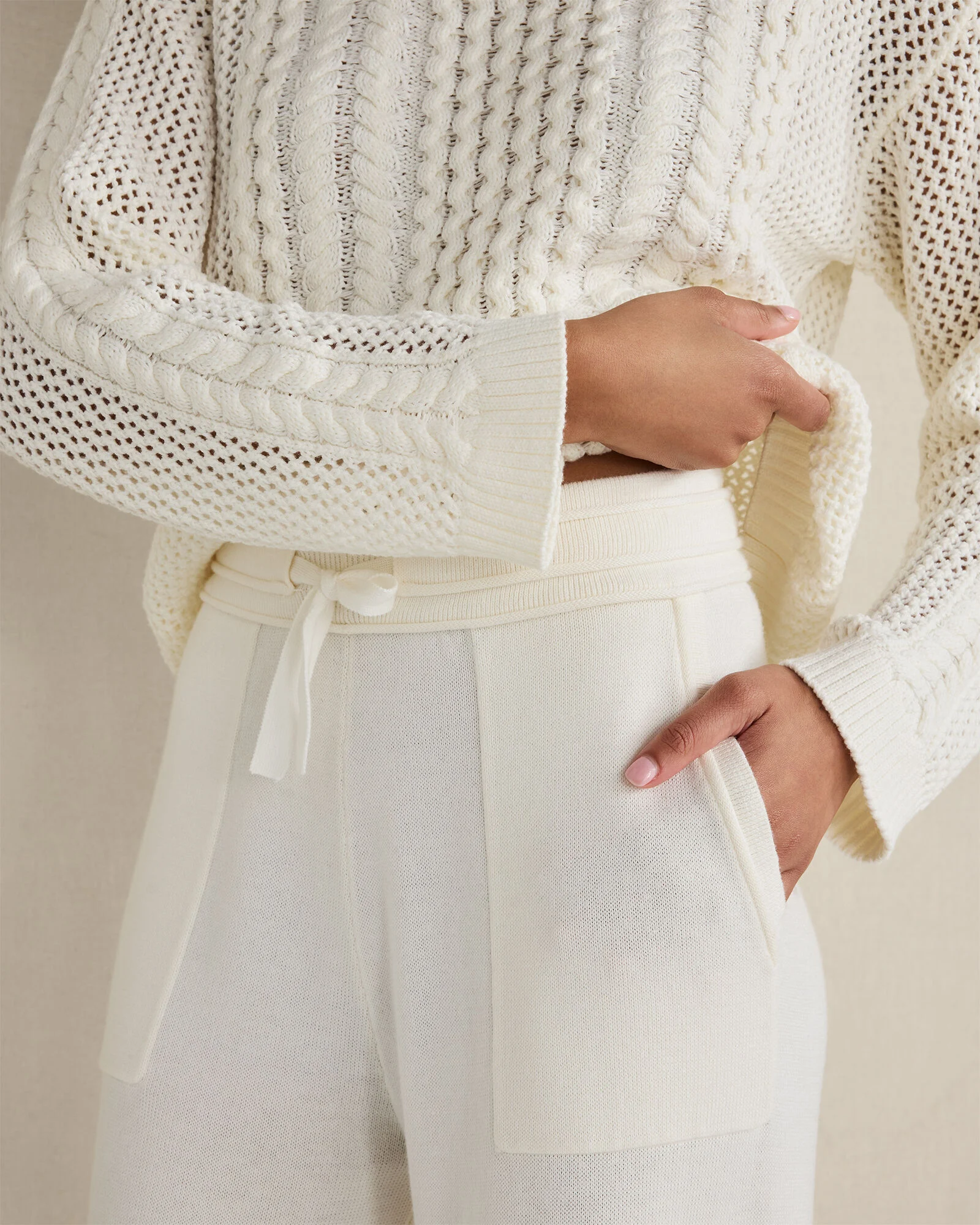 Organic Cotton Knit Wide Leg Pants