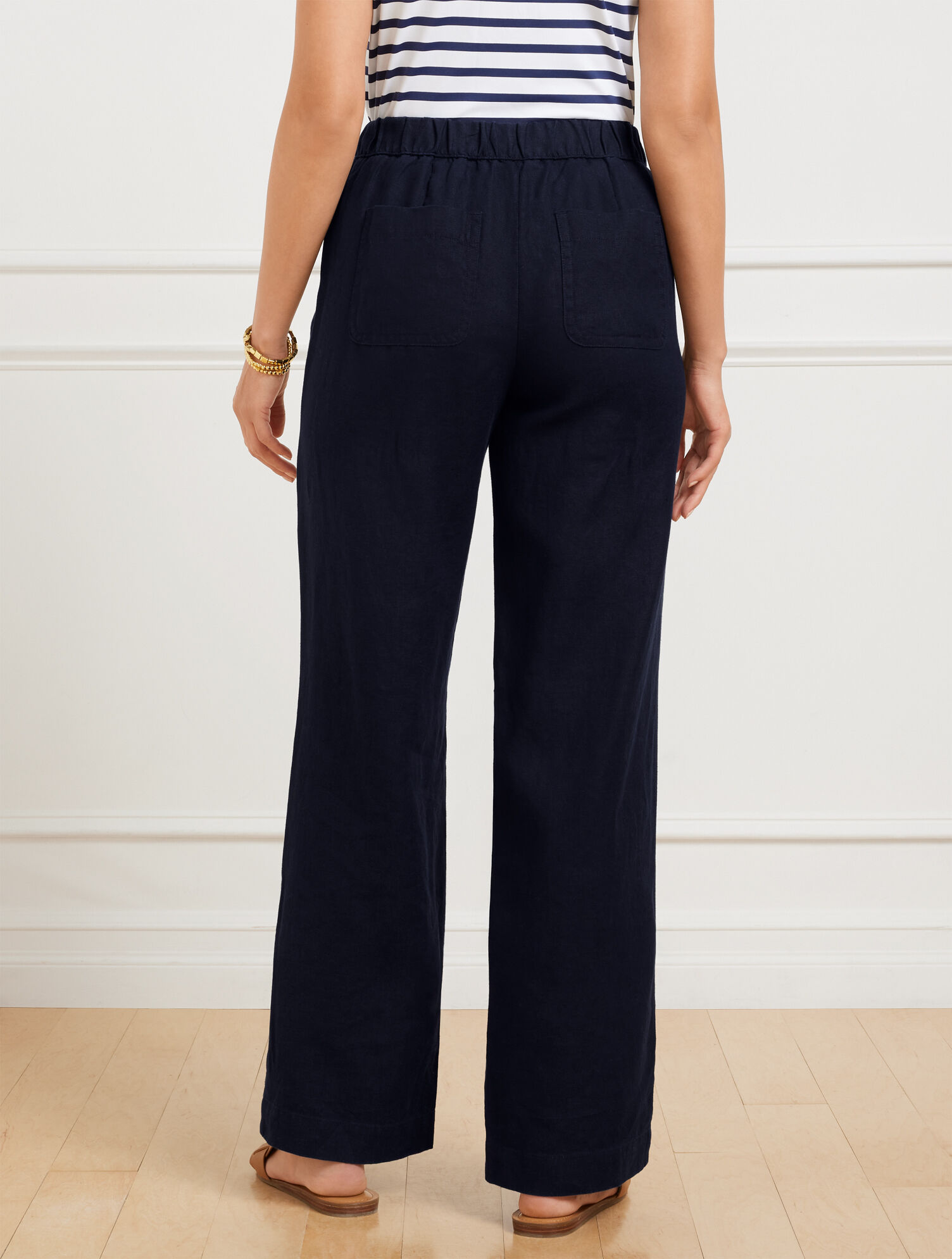 Wide Leg Washed Linen Pants