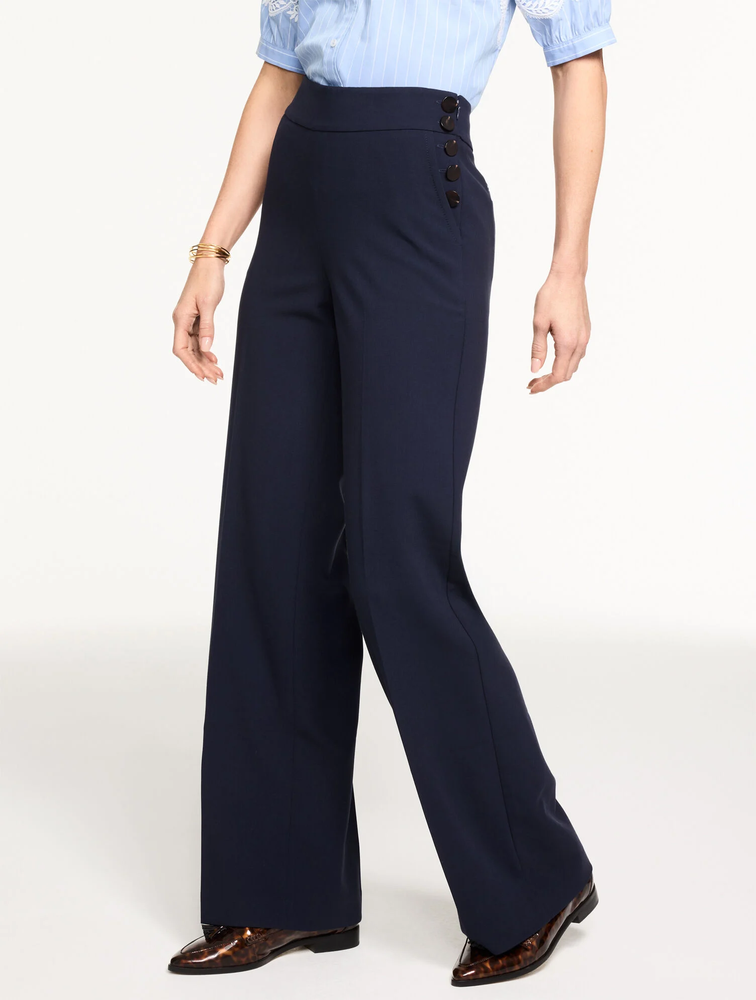Talbots Greenwich Tailored Stretch Wide Leg Pants
