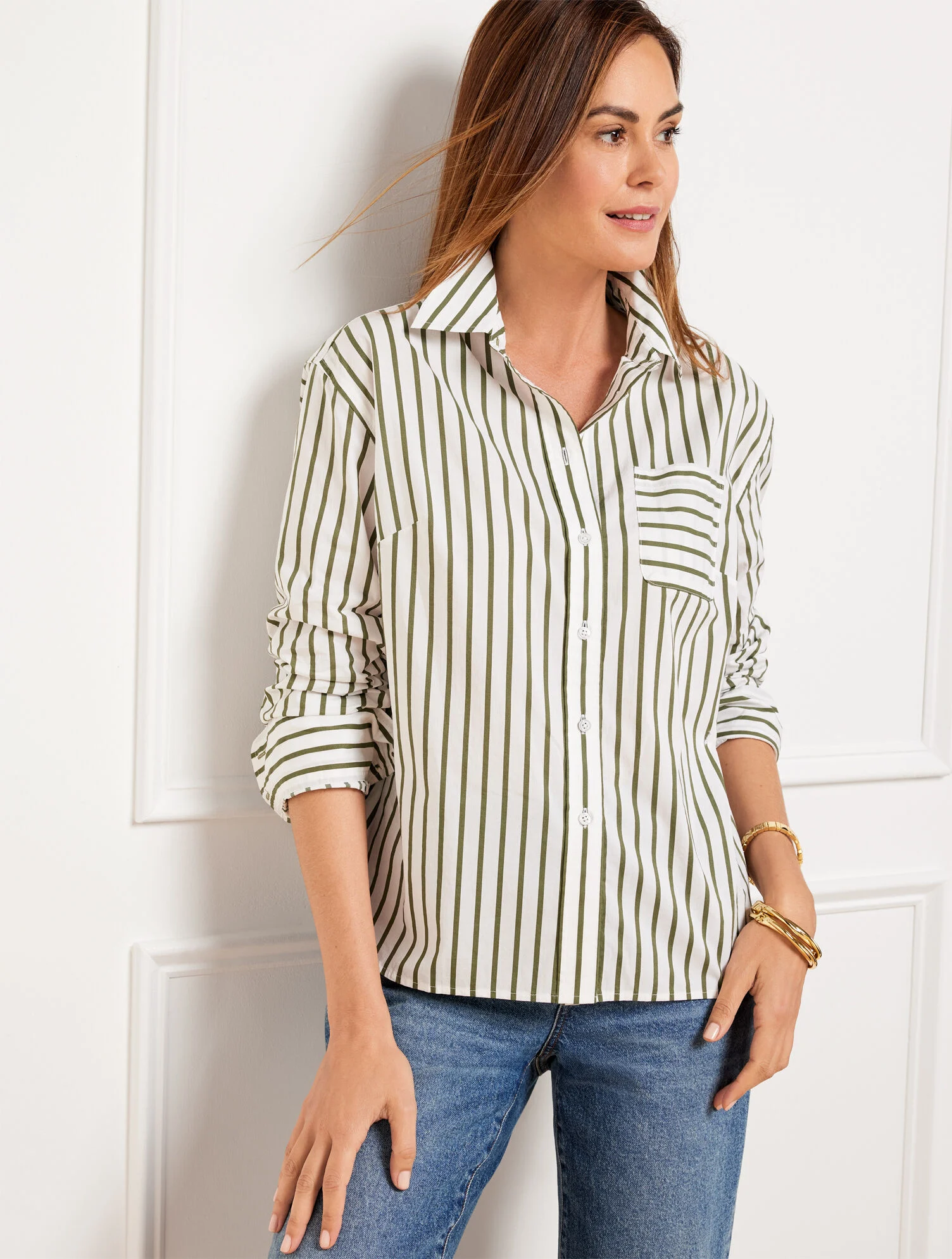 Poplin Short Shirt - Nautical Stripe