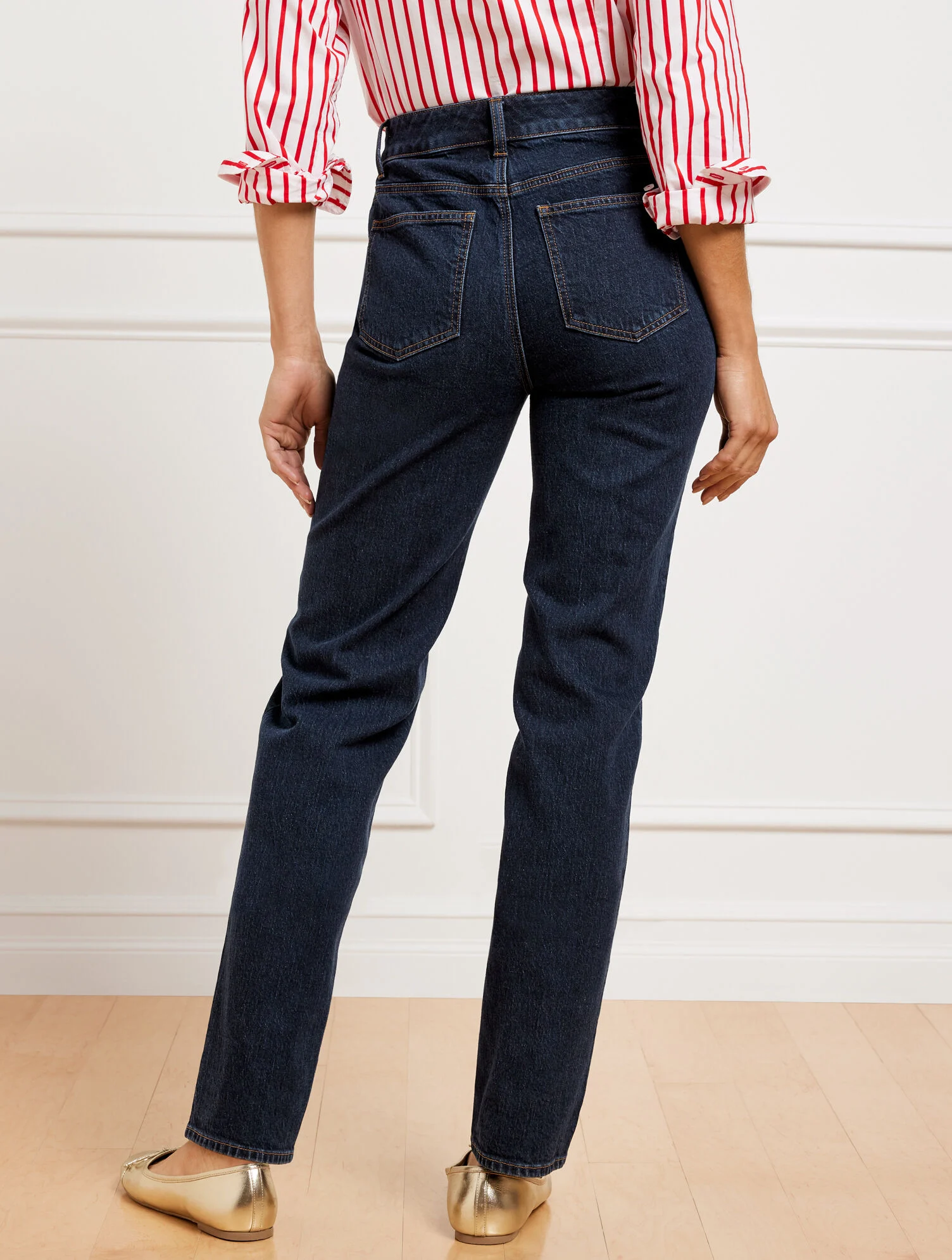 High Waist Relaxed Jeans - Michele Wash