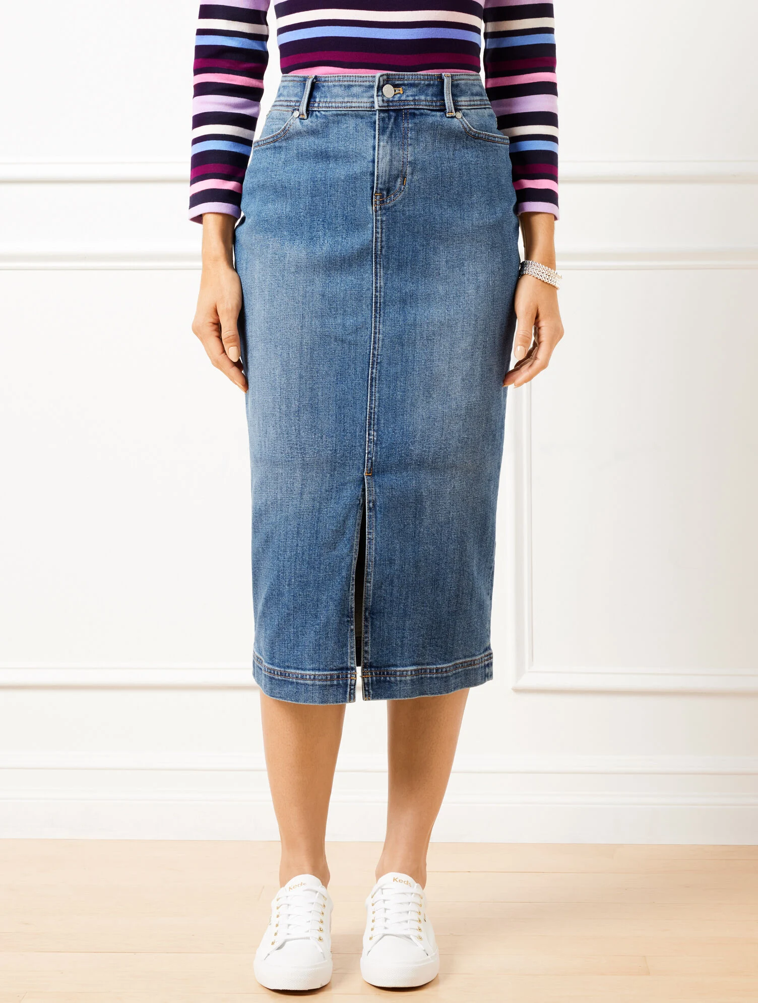 Denim Midi Skirt - Tidal Wash