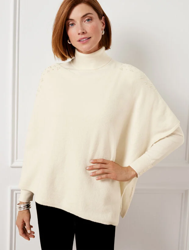 Pearl Embellished Poncho